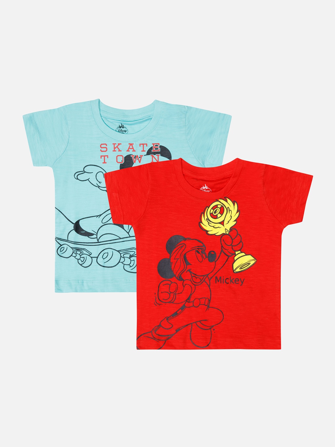 

Bodycare Infants Boys Pack of 2 Mickey Mouse Printed Cotton T-shirts, Green