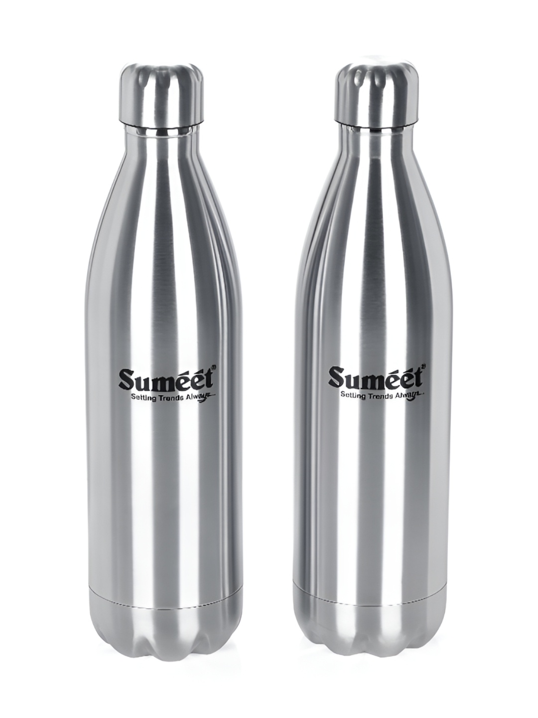 

Sumeet Steel-Toned 2 Pieces Stainless Steel Double Wall Vacuum Water Bottles 1 ltr Each