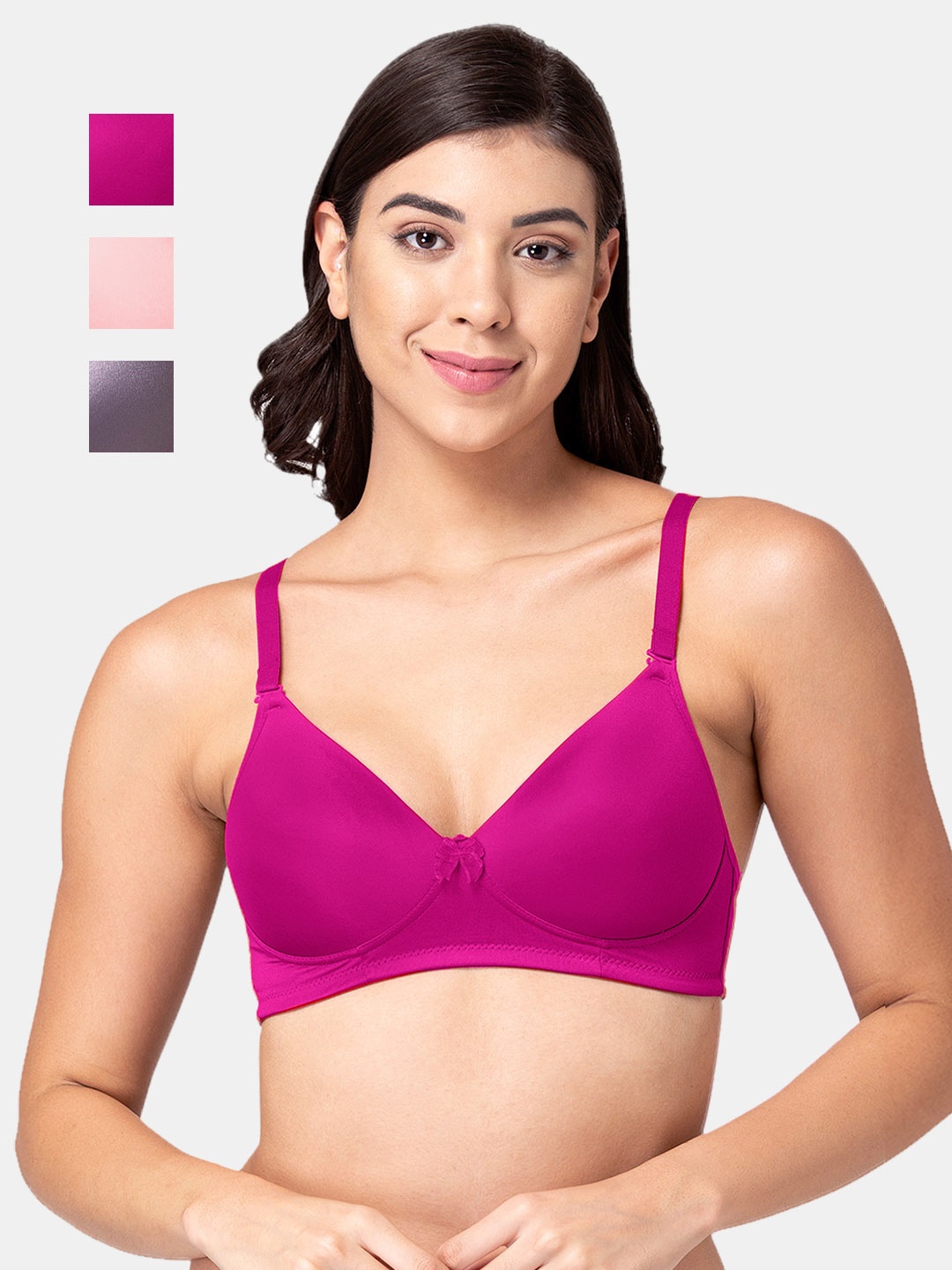 

Tweens PACK OF 3 Lightly Padded Full Coverage T-Shirt Bra TW-9199, Purple