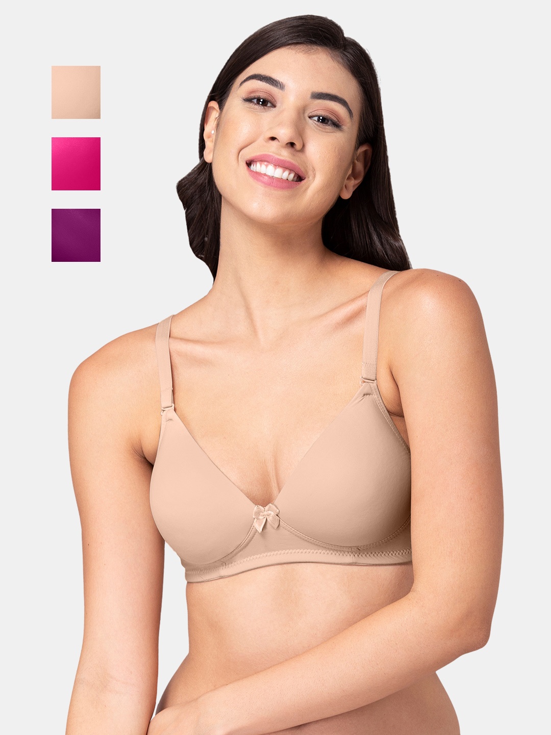 

Tweens Pack Of 3 Medium Coverage Lightly Padded T-shirt Bra With All Day Comfort, Beige