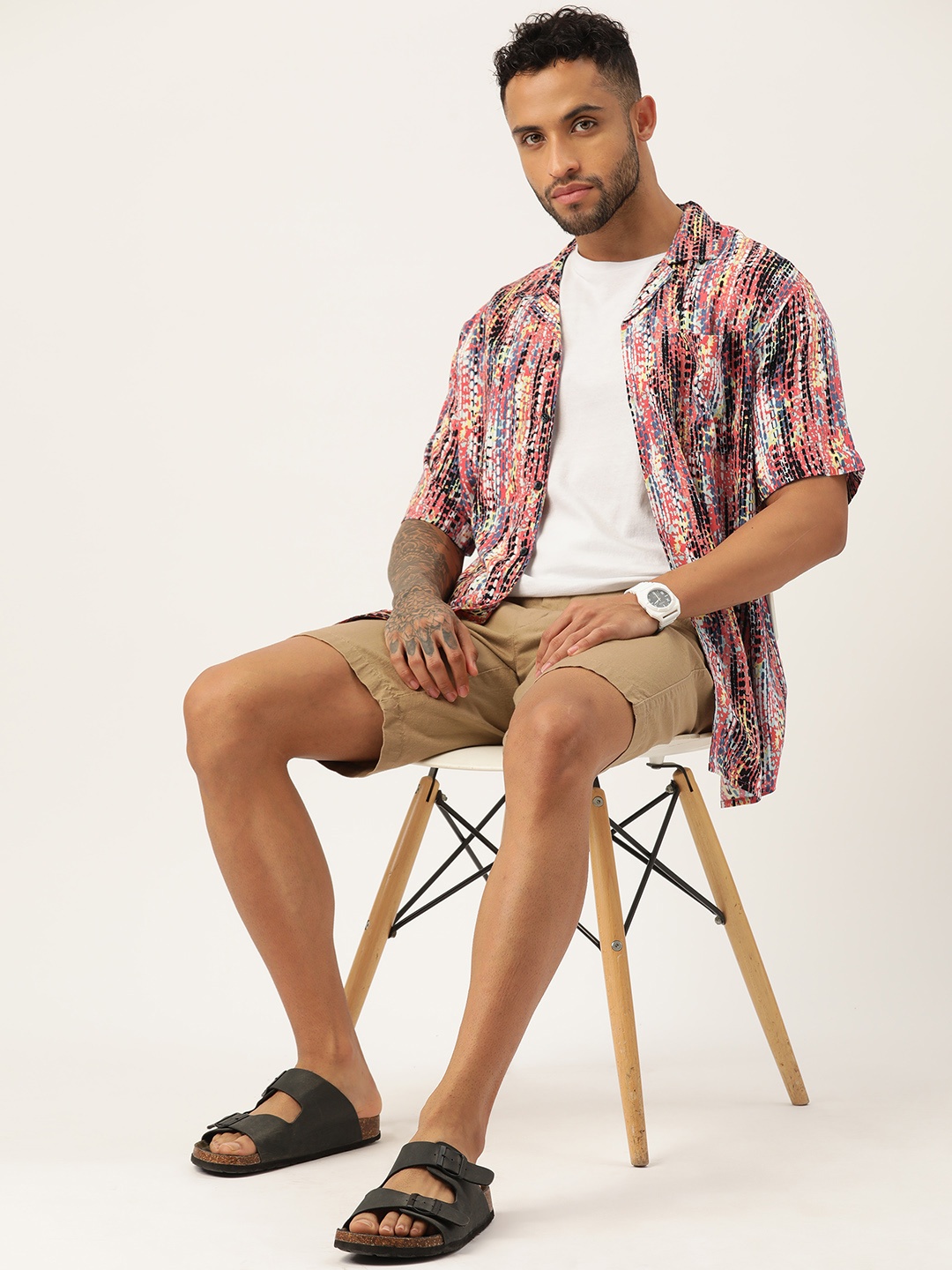 

ETC Men Printed Cuban Collar Casual Shirt, Multi
