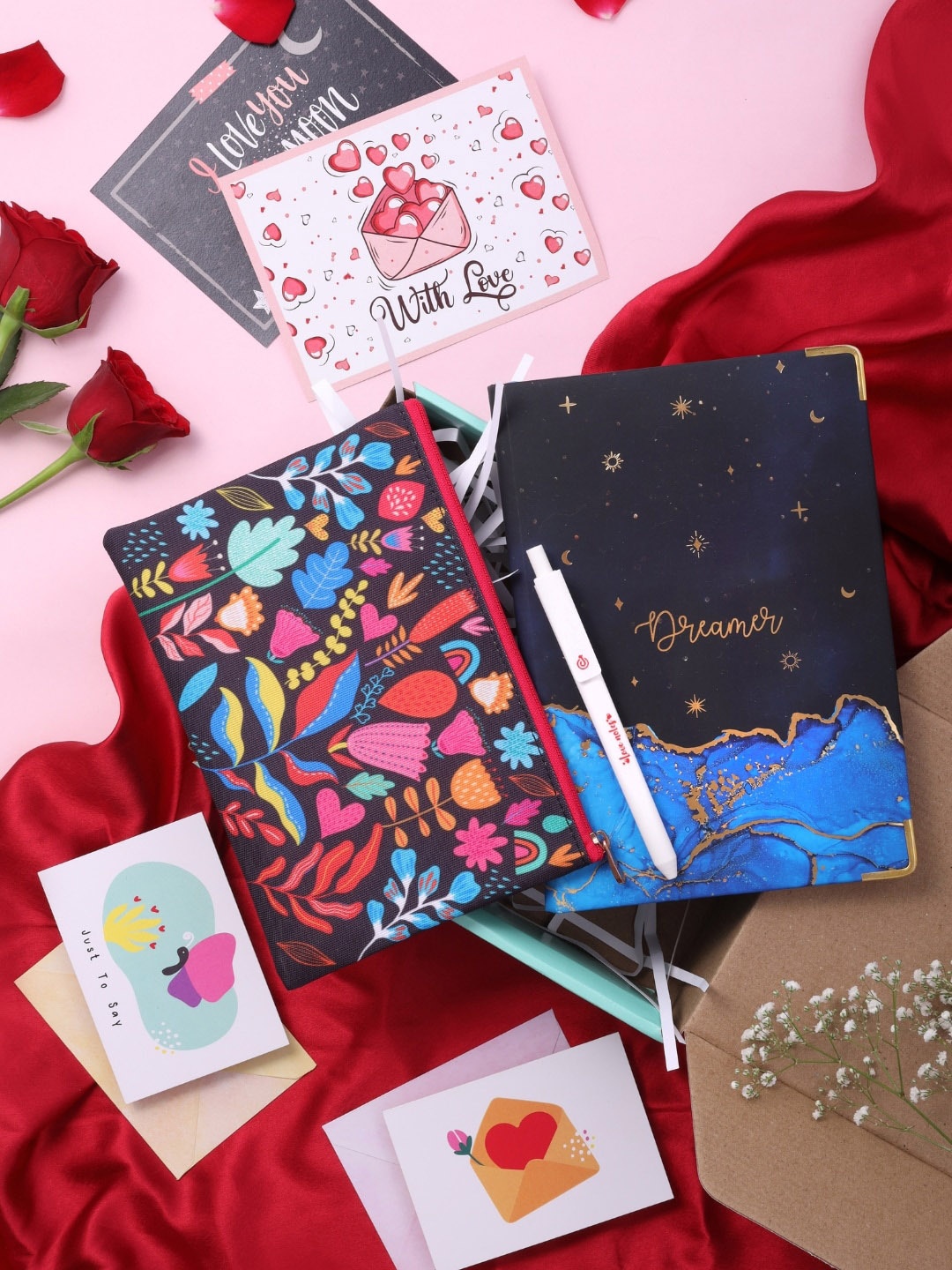 

Doodle Set Of 5 Printed Love Notes Gift Box, Blue