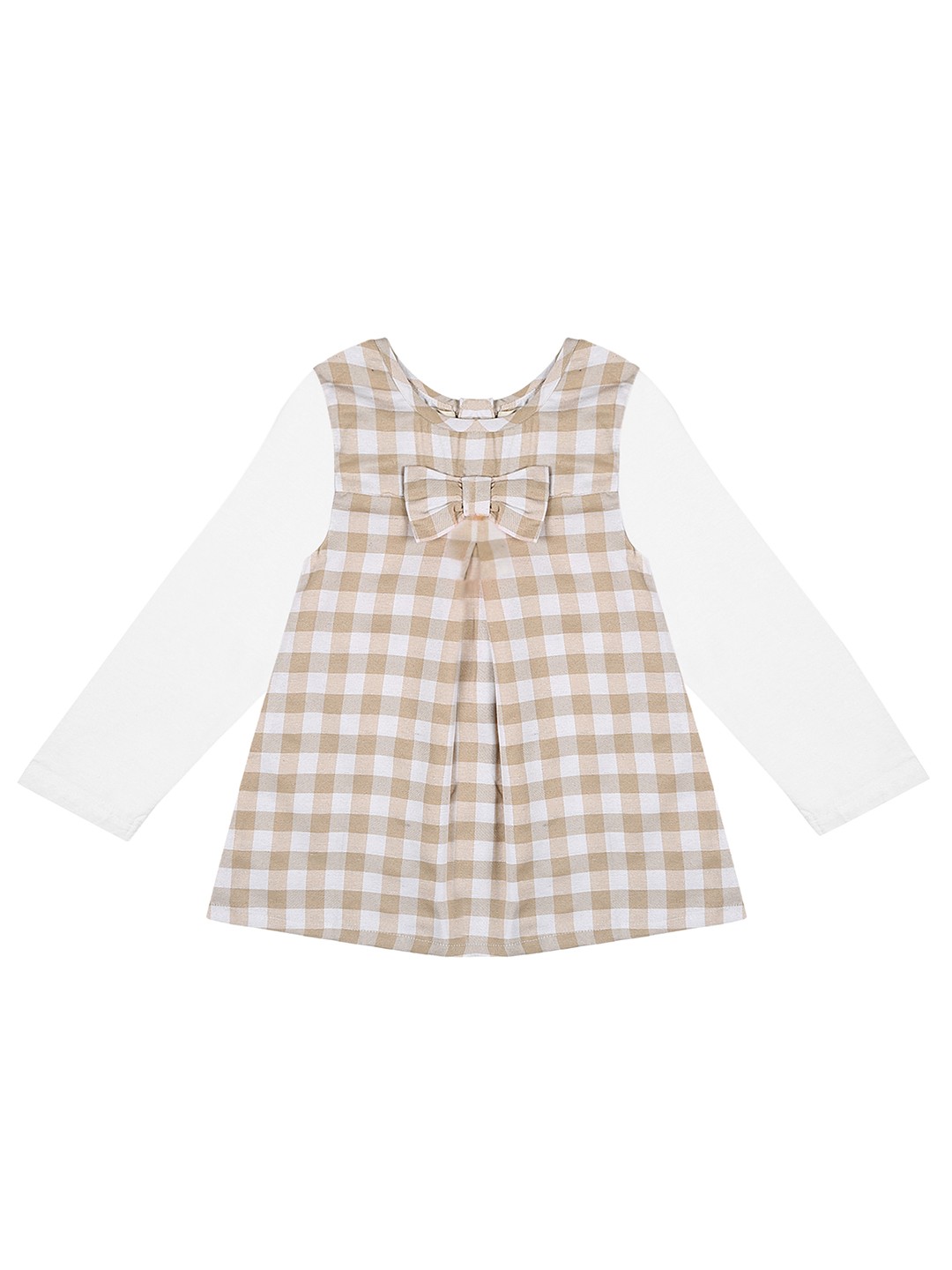 

BAESD Girls Checked Cotton A-Line Dress, Brown