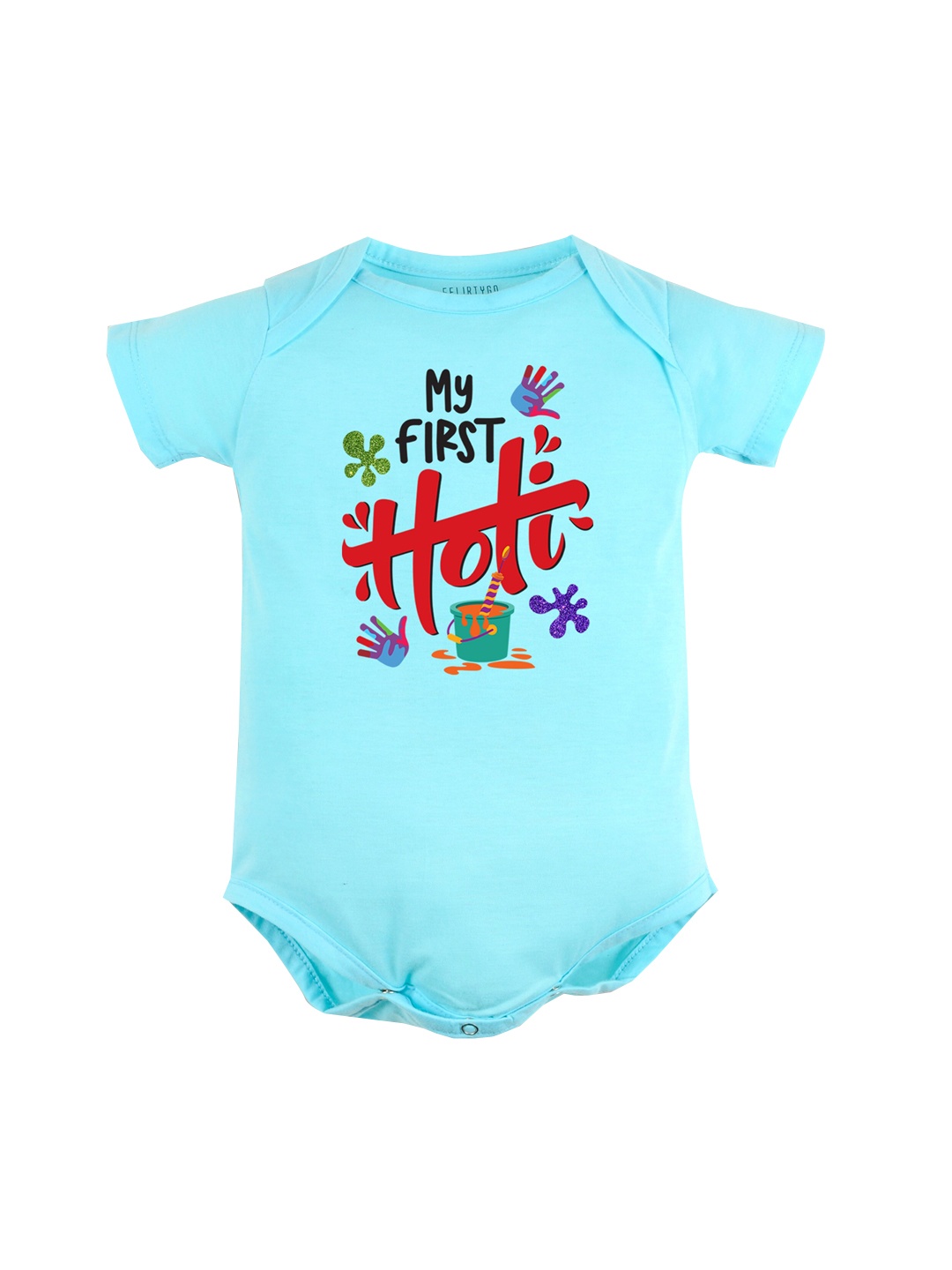 

FFLIRTYGO Infants Kids Pure Cotton Typography Printed Bodysuit, Blue