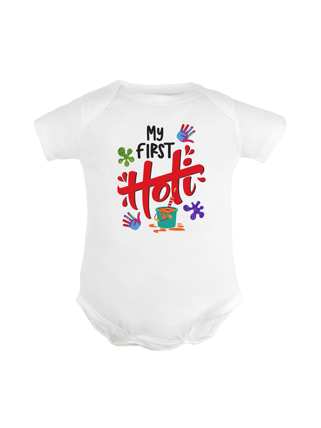

FFLIRTYGO Infants Typography Printed Pure Cotton Bodysuit, White