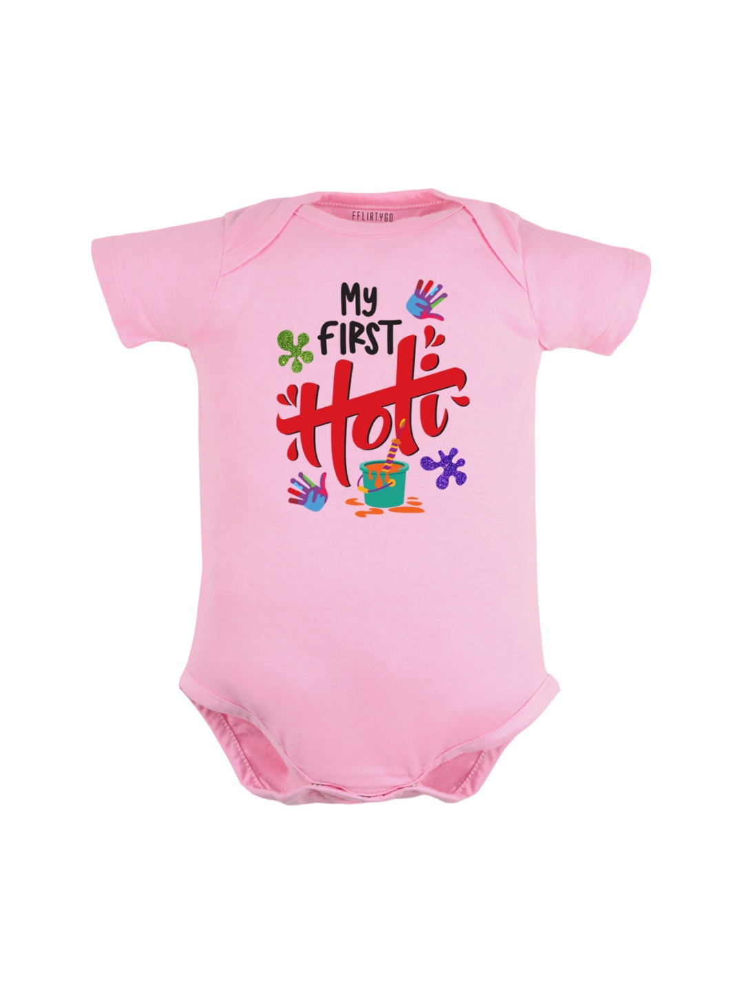 

FFLIRTYGO Infants Typography Printed Cotton Bodysuit, Pink