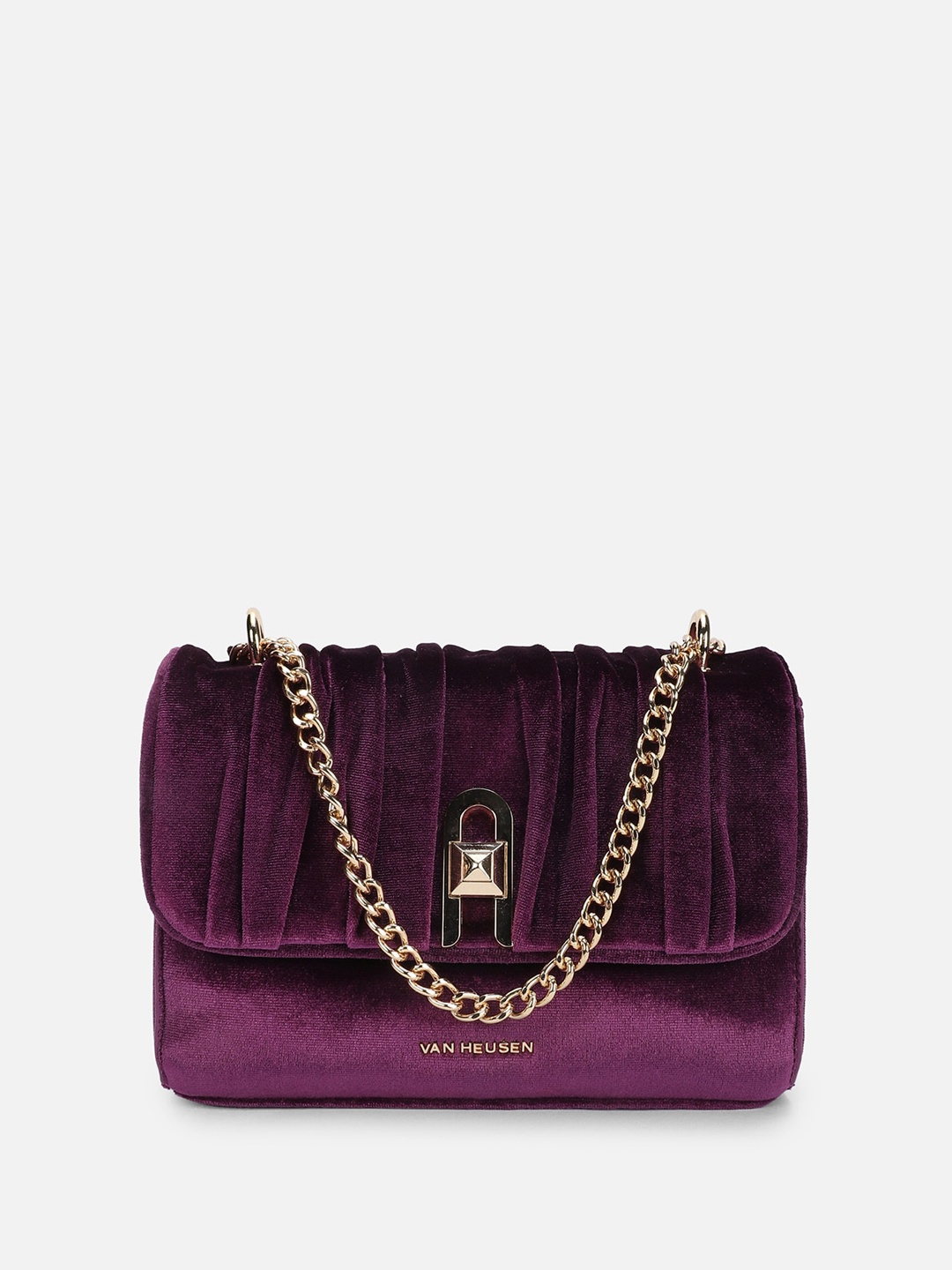 Van Heusen Woman Textured Sling Bag, Purple