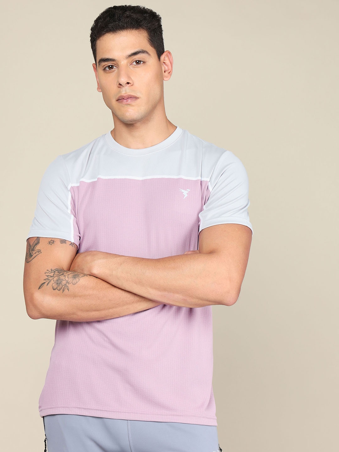 

Technosport Colourblocked Antimicrobial Moisture-Wicking Sports T-shirt, Pink