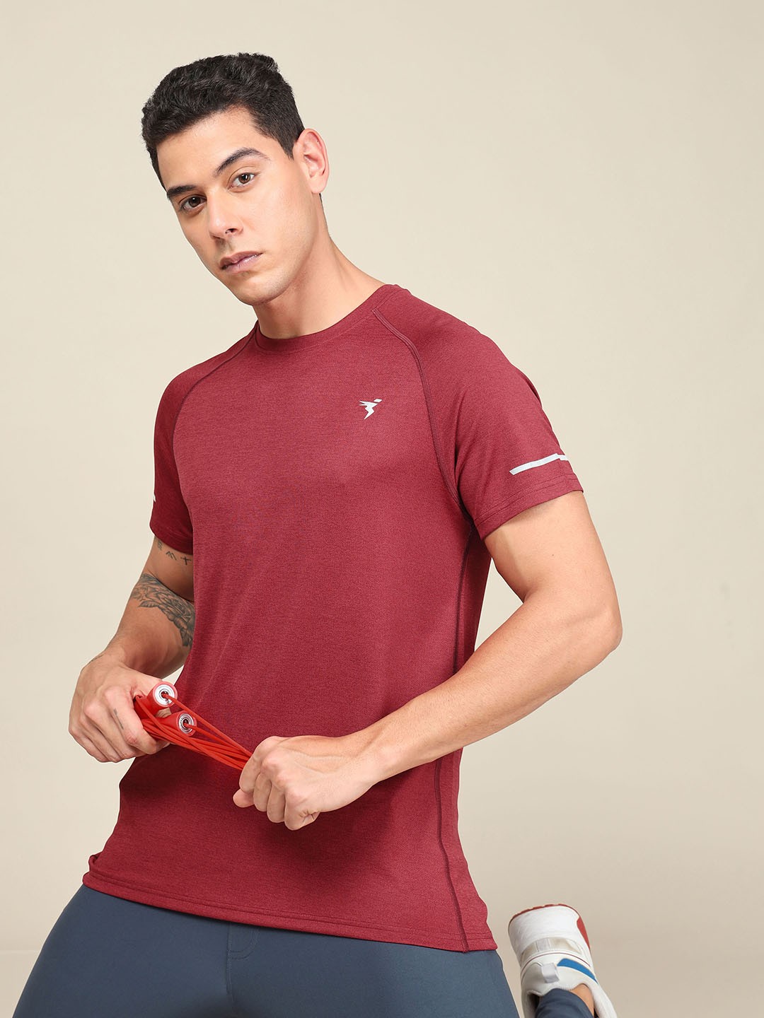 

Technosport Antimicrobial Rapid-Dry Slim Fit T-shirt, Red