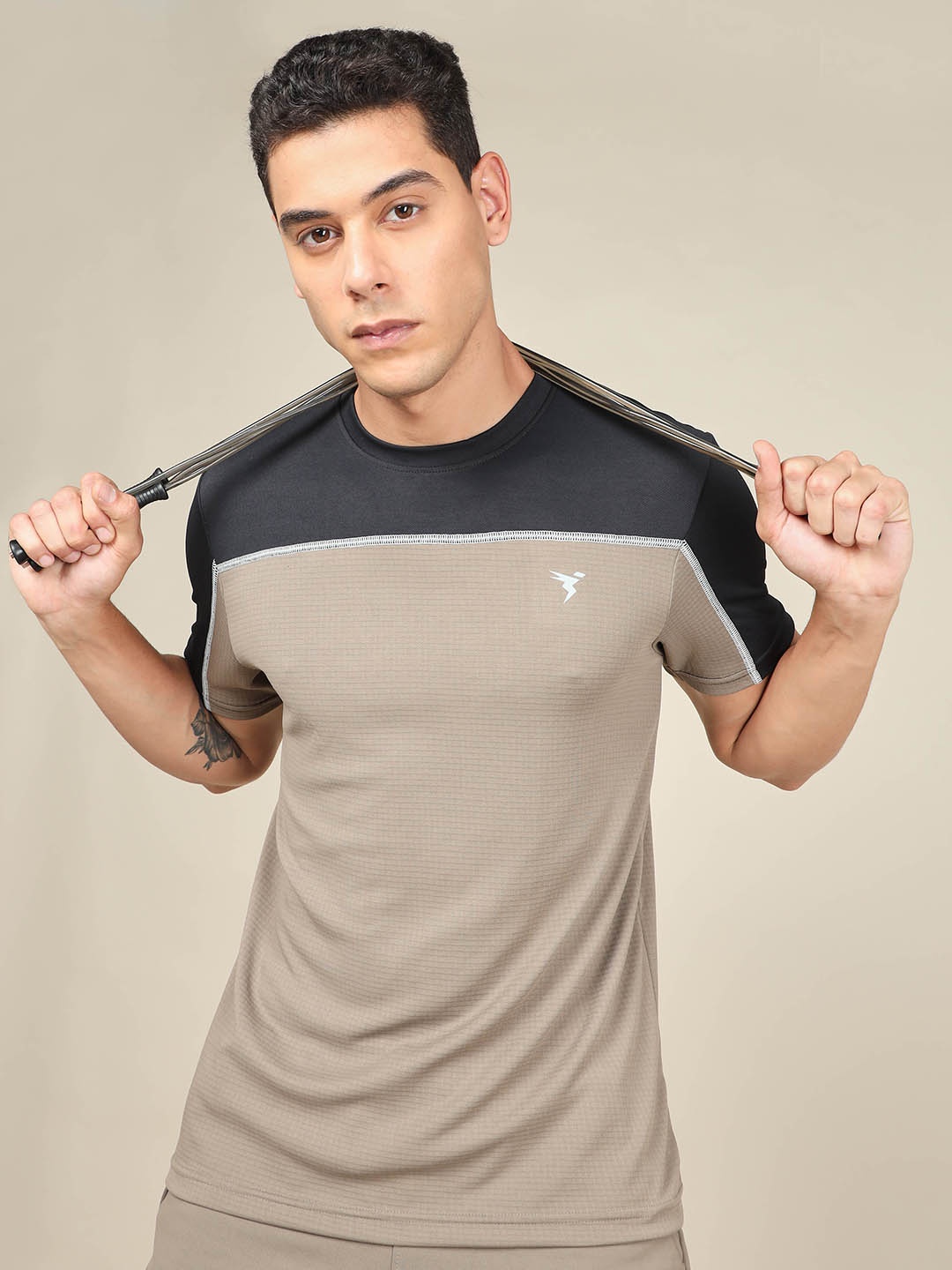 

Technosport Colourblocked Antimicrobial Moisture-Wicking Sports T-shirt, Grey