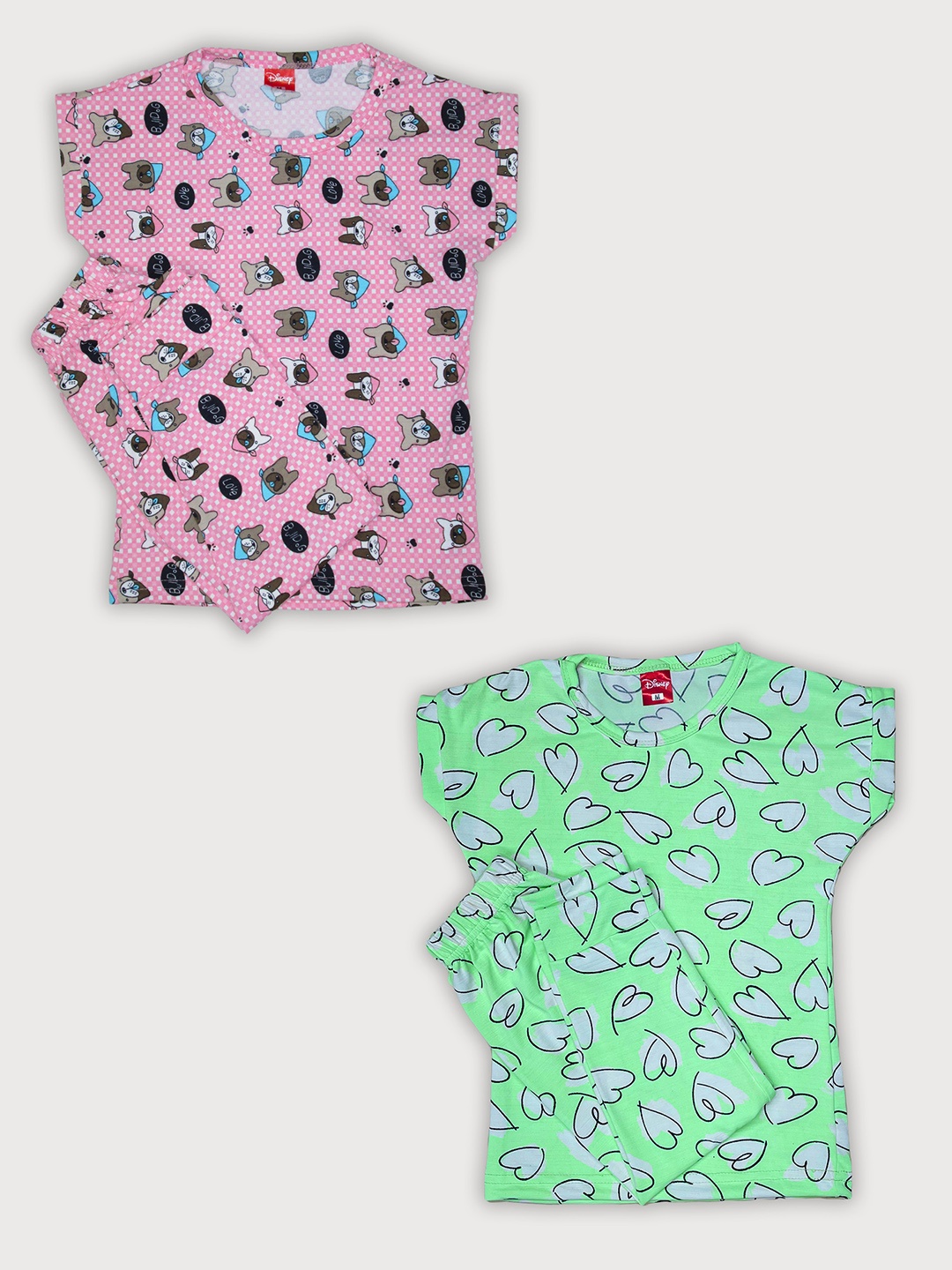 

Peerless Wear Girls Set Of 2 Printed Night suit, Pink