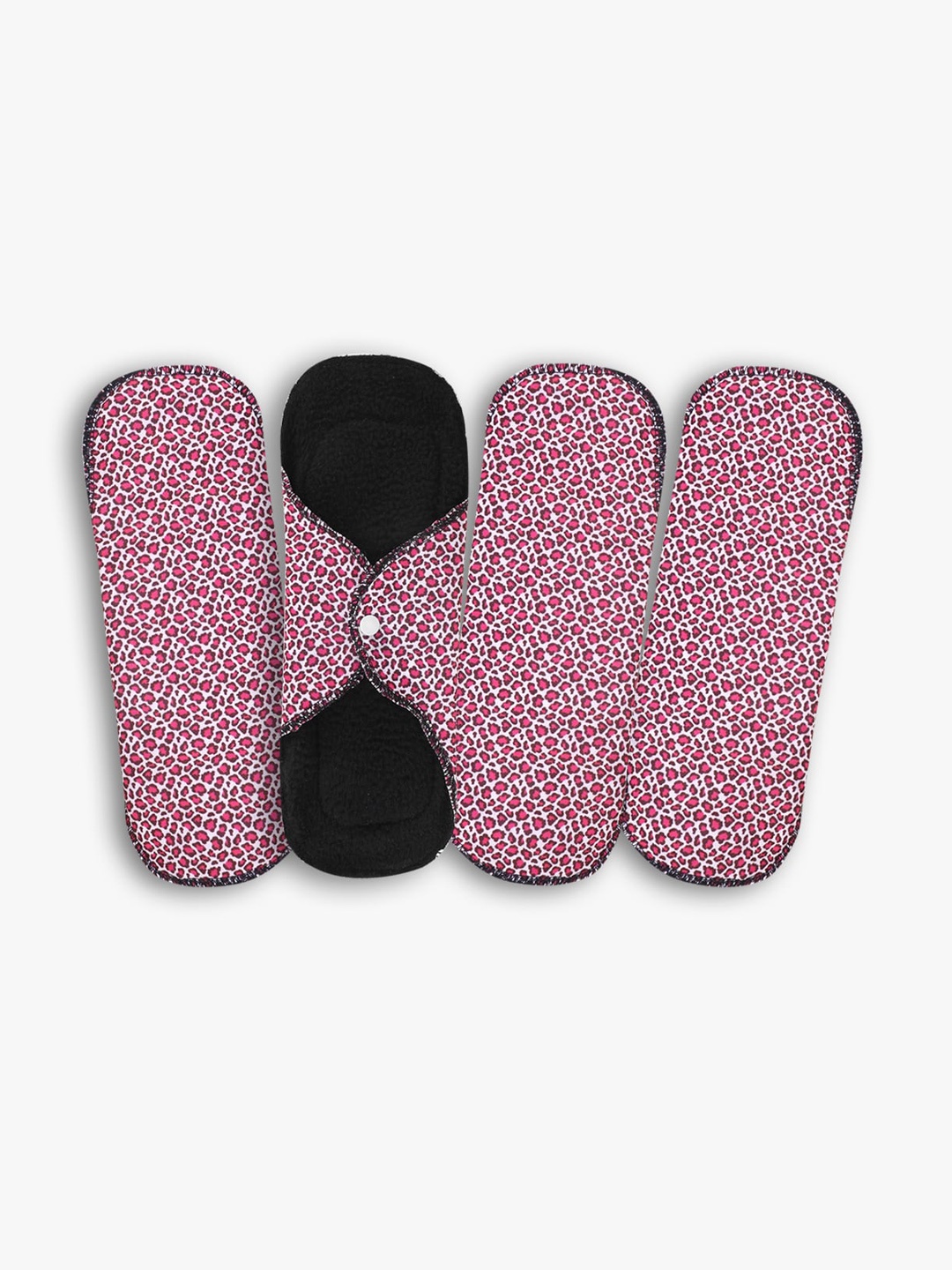 

CareDone 4-Pcs Absorbent Reusable Cloth Sanitary Pads, Black