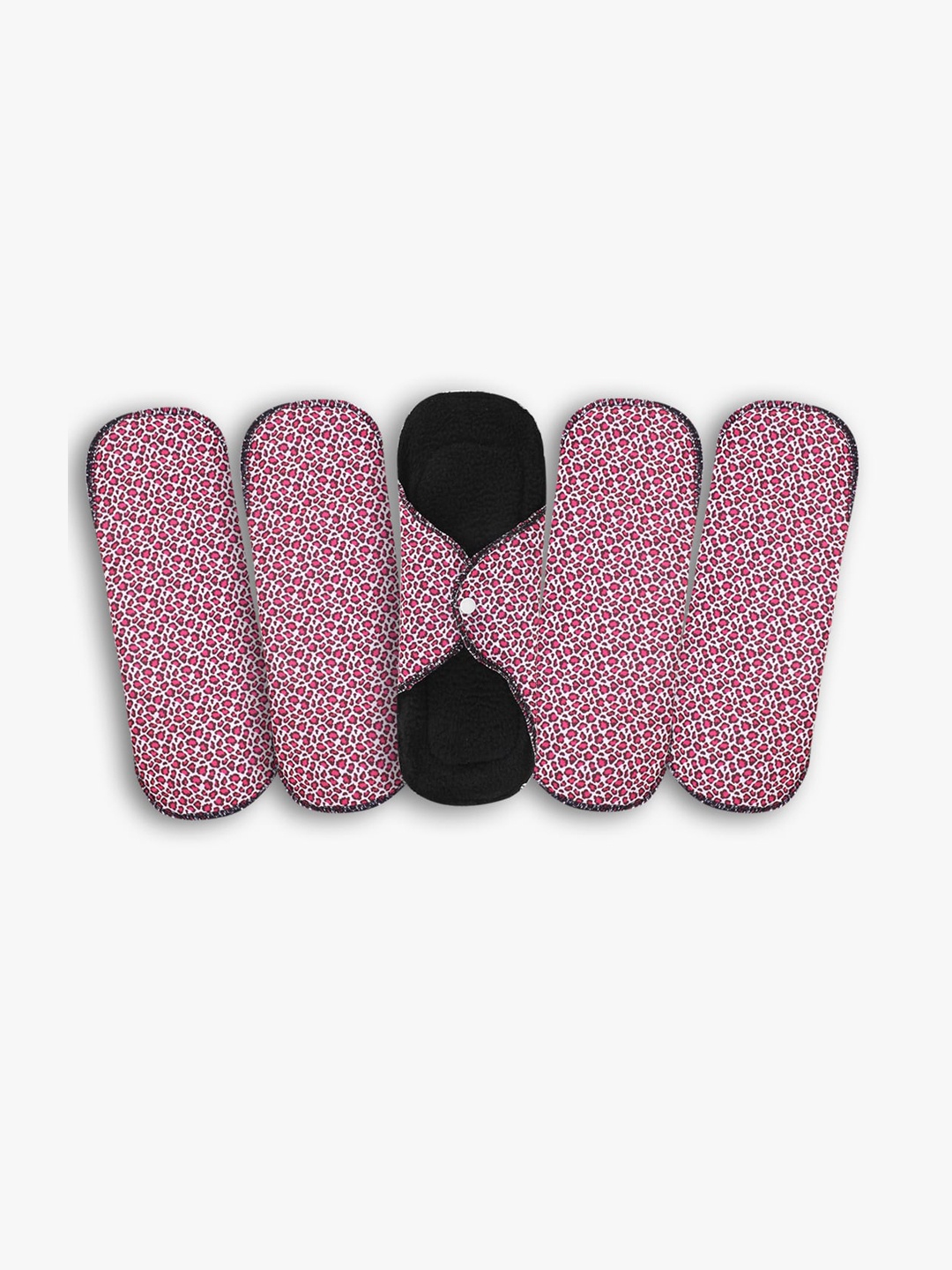 

CareDone 5-Pcs Absorbent Reusable Cloth Sanitary Pads, Black