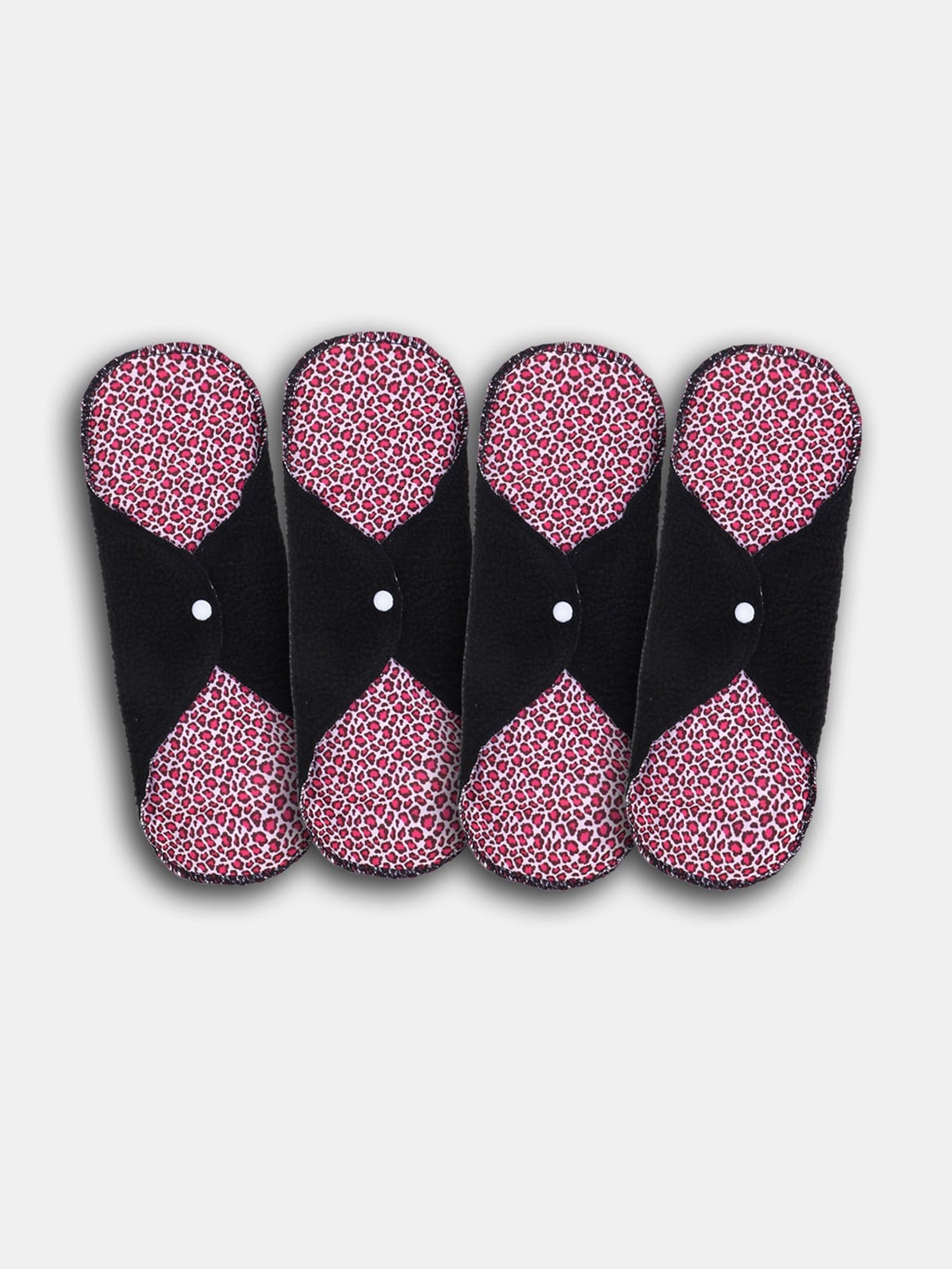 CareDone 4-Pcs Absorbent Reusable Cloth Sanitary Pads, Black