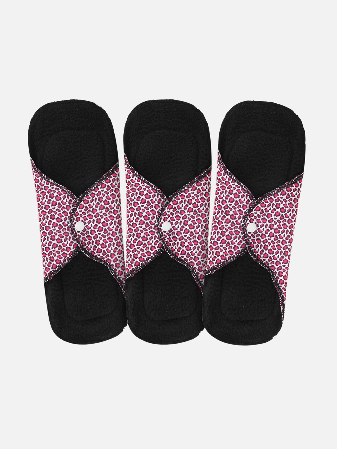 

CareDone 3-Pcs Absorbent Reusable Cloth Sanitary Pads, Black