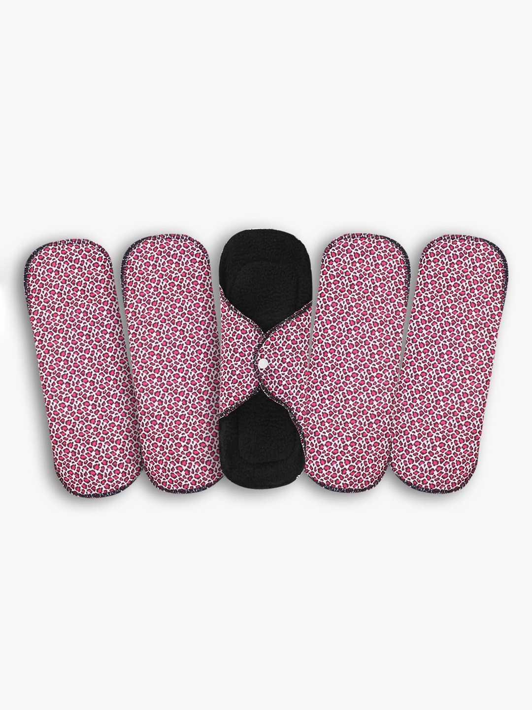 

CareDone 5-Pcs Absorbent Reusable Cloth Sanitary Pads, Black