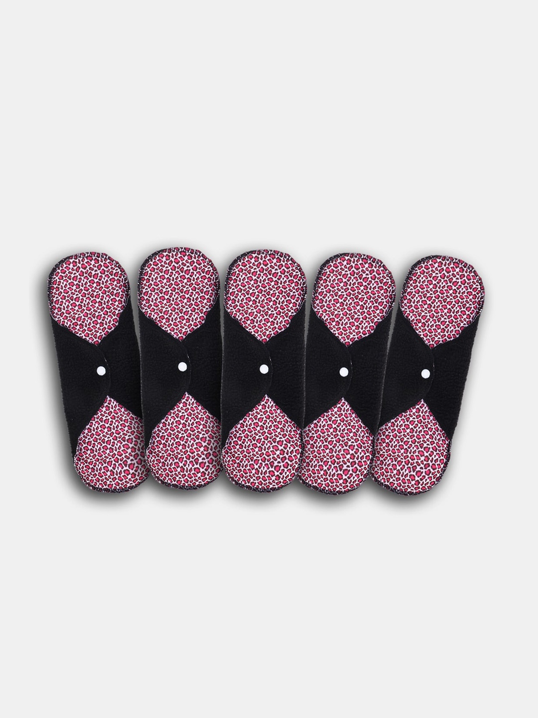 

CareDone 5-Pcs Absorbent Reusable Cloth Sanitary Pads, Black