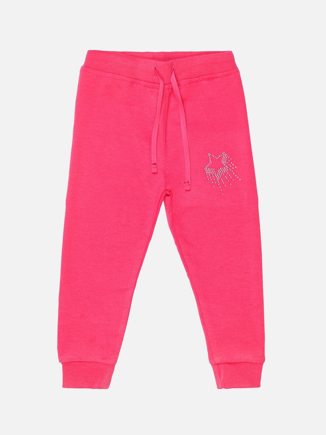 

Bodycare Girls Cotton Mid-Rise Joggers, Fuchsia