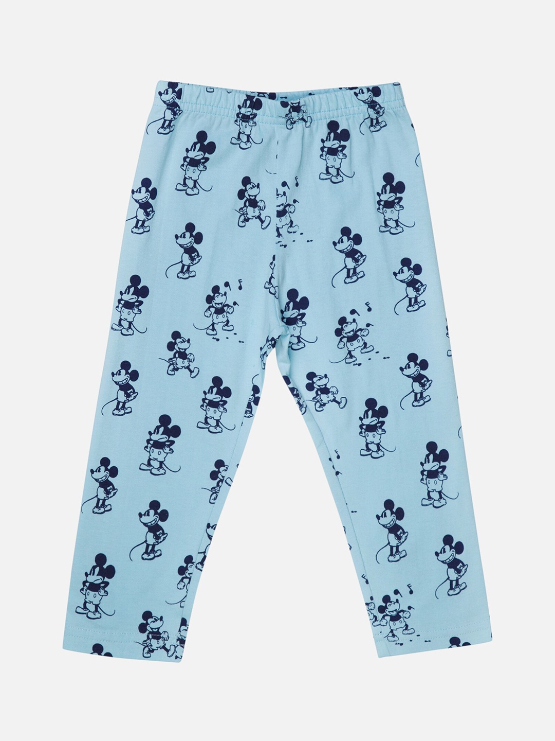 

Bodycare Girls Mickey Mouse Printed Cotton Mid-Rise Track Pants, Blue