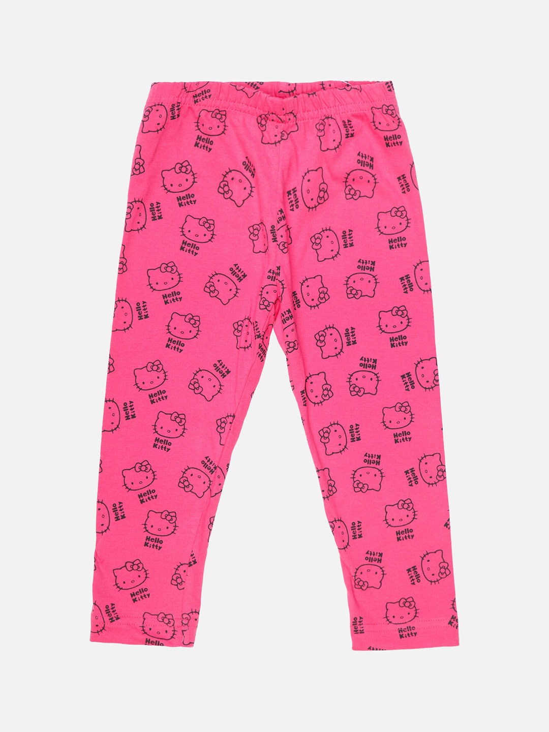 Bodycare Infant Girls Hello Kitty Printed Mid-Rise Track Pants, Fuchsia
