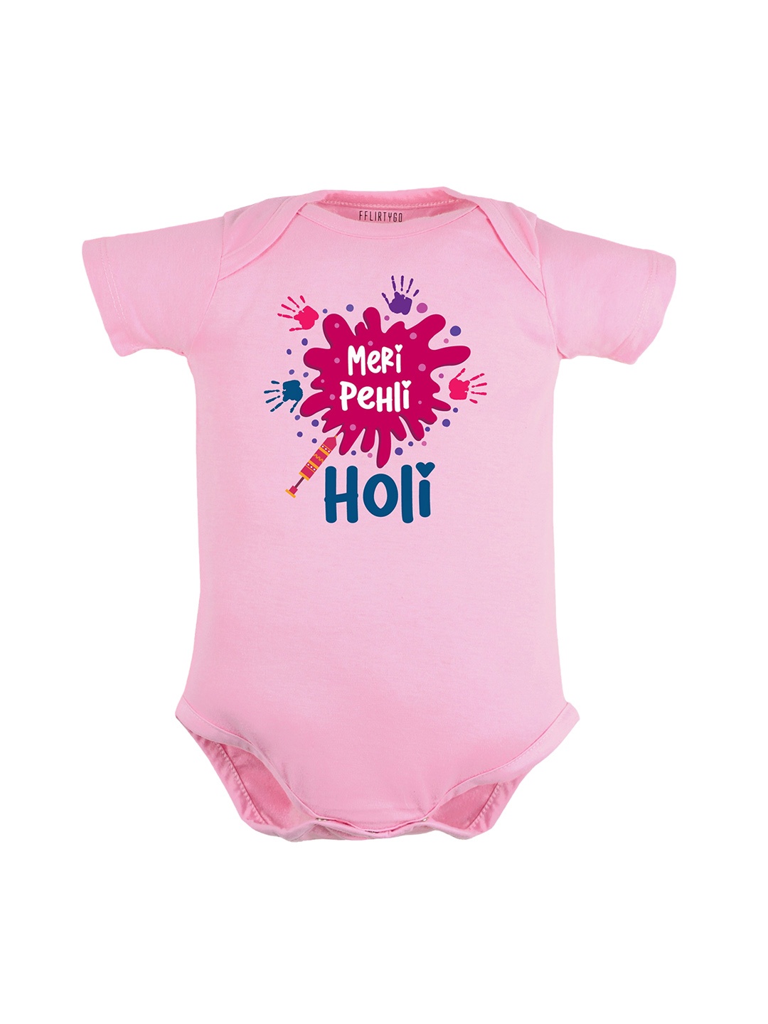 

FFLIRTYGO Infants Typography Printed Pure Cotton Bodysuit, Pink