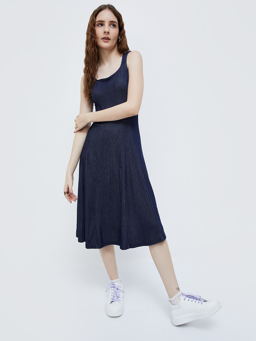 

Ginger by Lifestyle Sleeveless A-Line Midi Dress, Blue