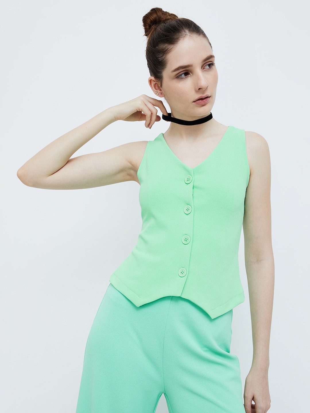 

Ginger by Lifestyle V-Neck Sleeveless Top, Green