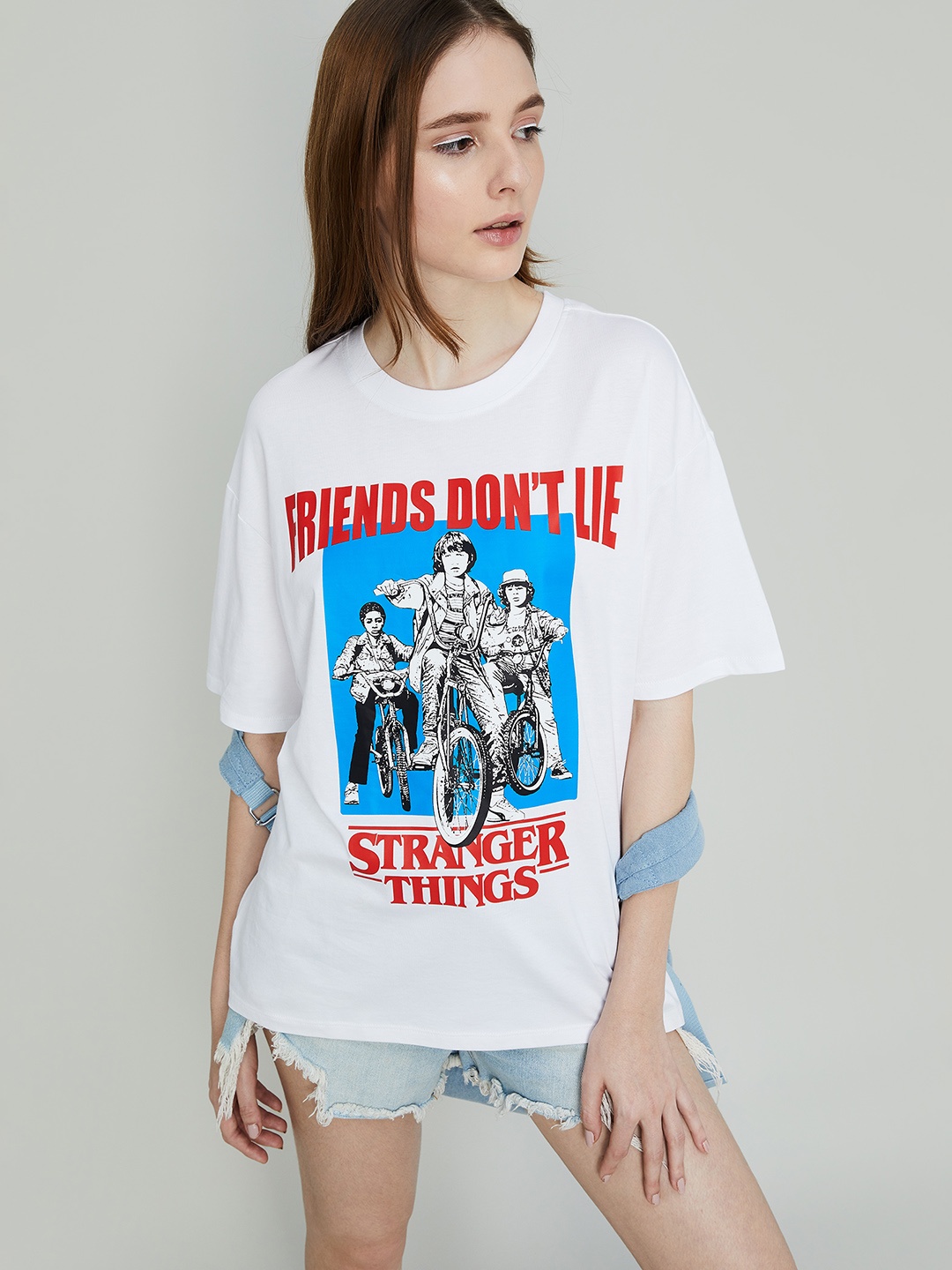 

Ginger by Lifestyle Women Stranger Things T Shirt, White