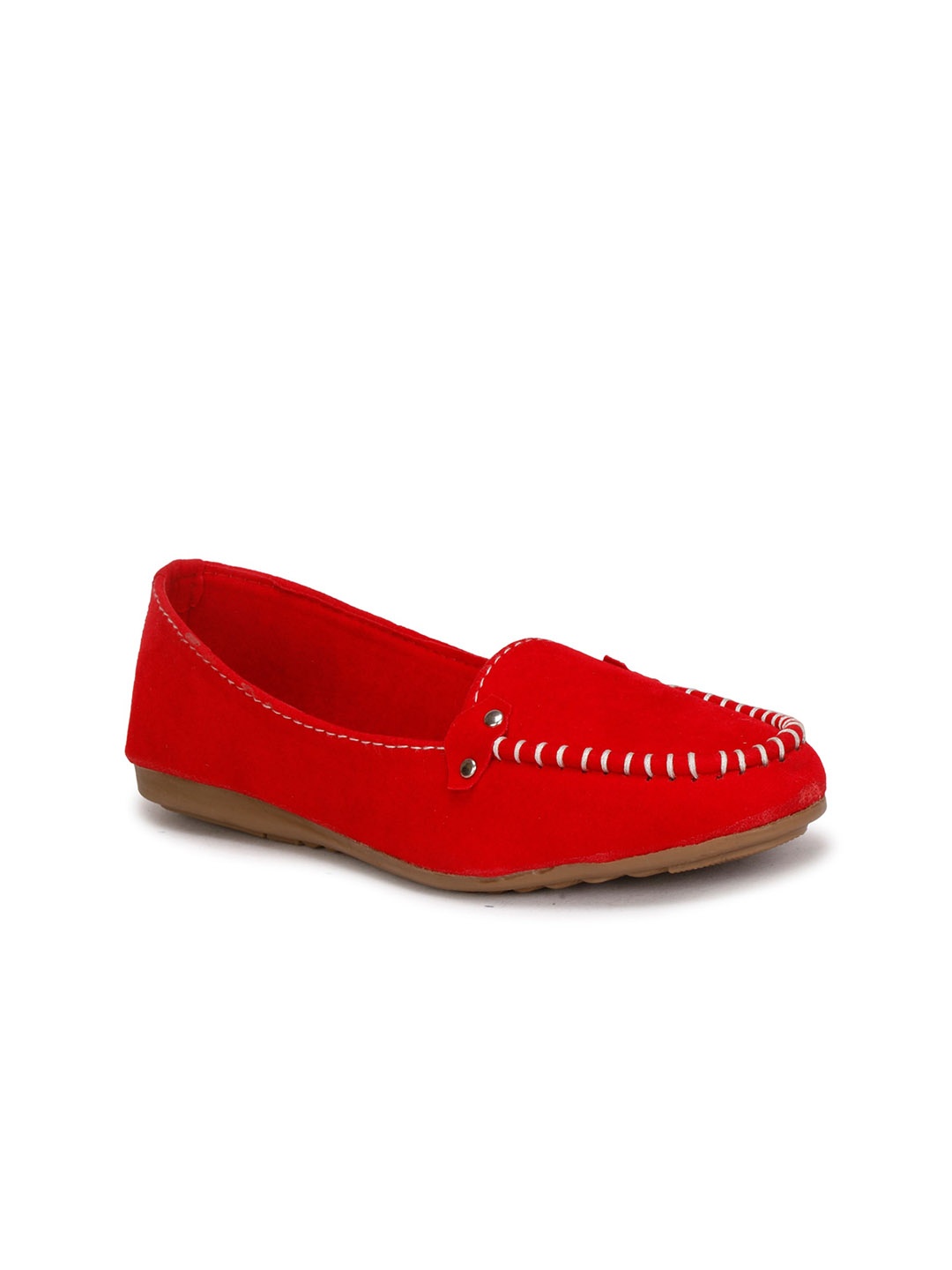 

BAESD Women Lightweight Nubuck Loafers, Red