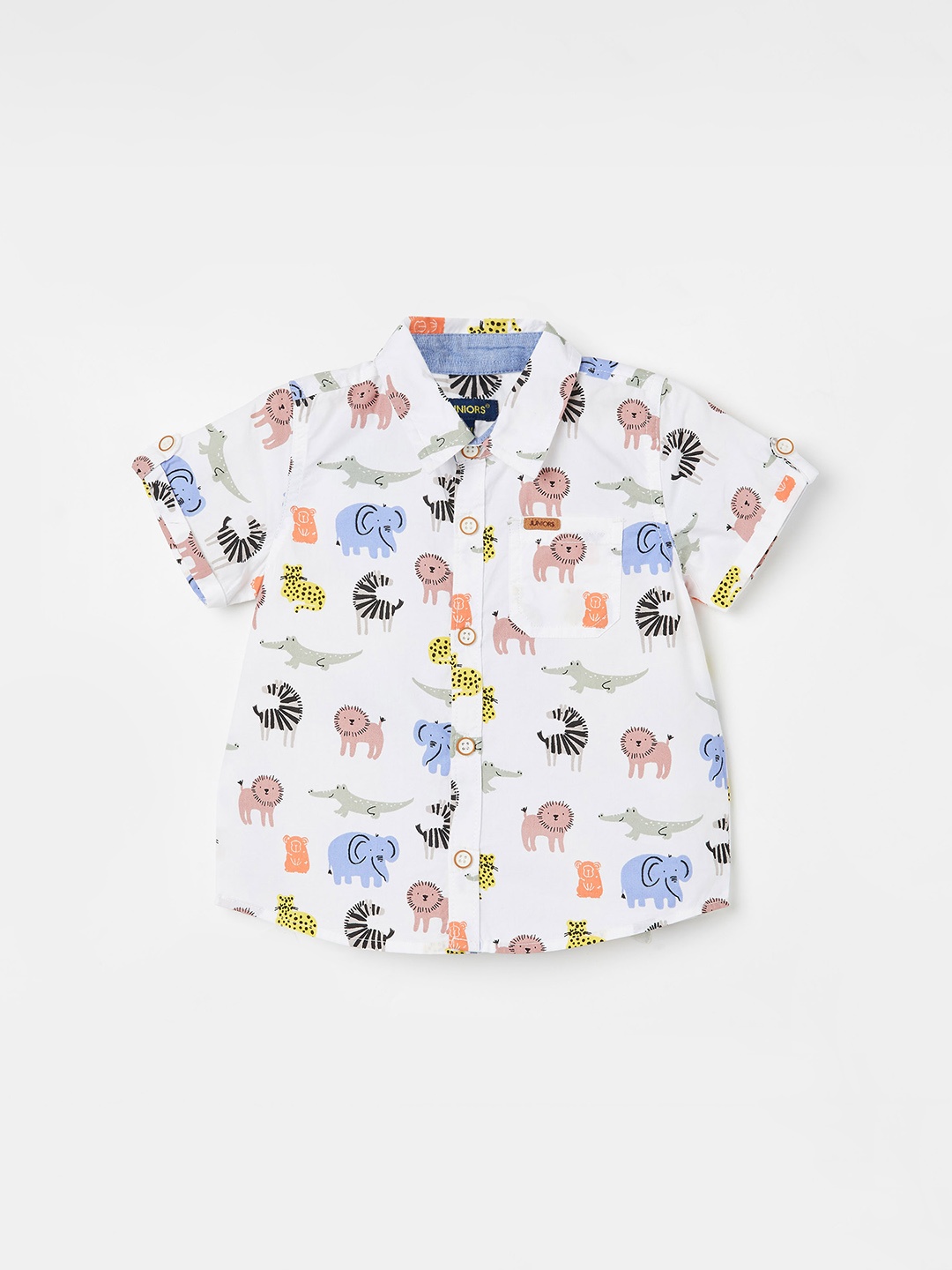 

Juniors by Lifestyle Boys Printed Pure Cotton Casual Shirt, White