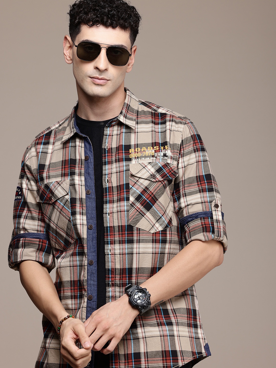 

The Roadster Life Co. Pure Cotton Checked Casual Shirt, Multi