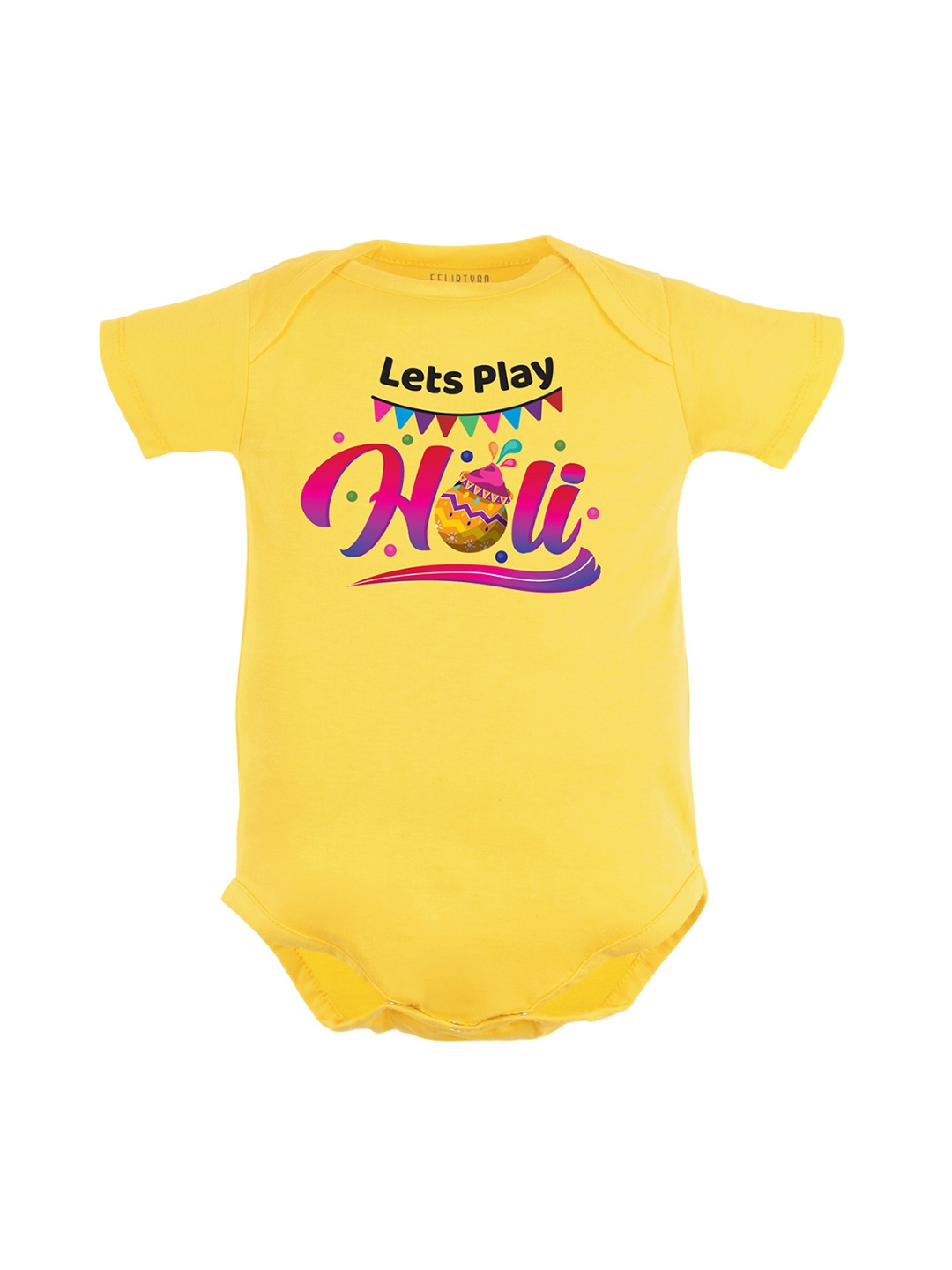 

FFLIRTYGO Infants Printed Envelop Neck Cotton Bodysuit, Yellow
