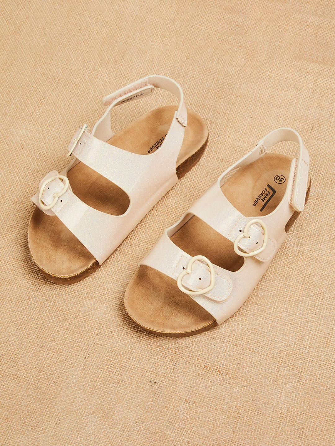 

Fame Forever by Lifestyle Girls Open Toe Flats With Buckles, Gold