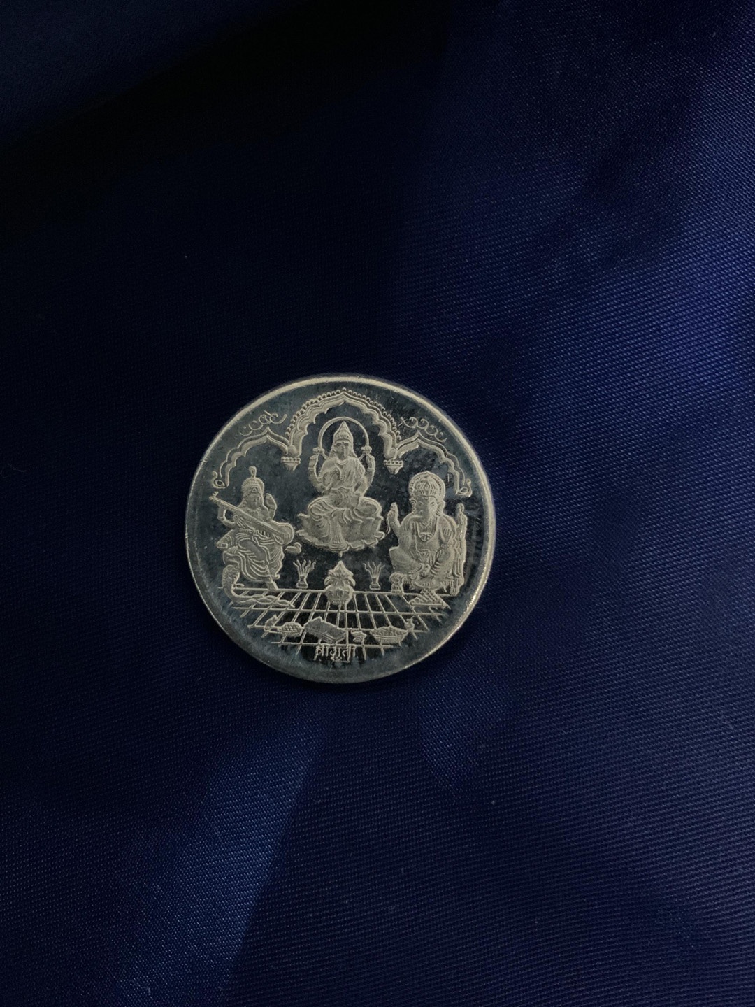

ABDESIGNS Shree Lakshmi Ganesh Saraswati 999 Silver Coin-5 gm