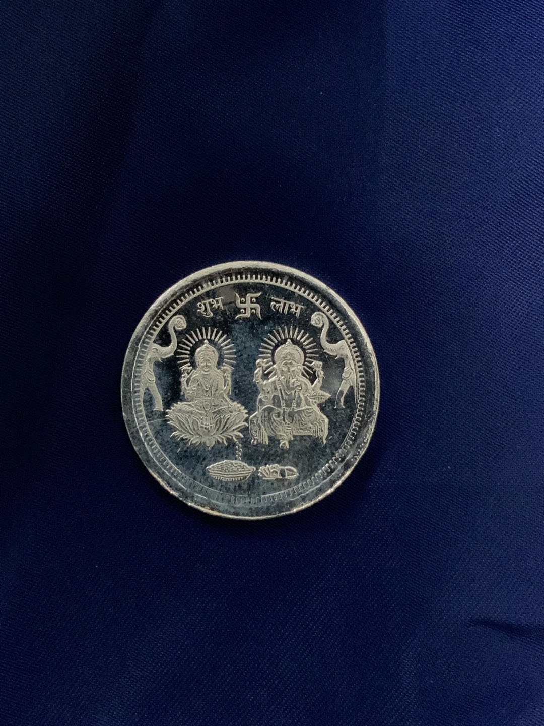 

ABDESIGNS 999 Pure Sterling Silver Shree Lakshmi Ganesha Coin- 5 gm