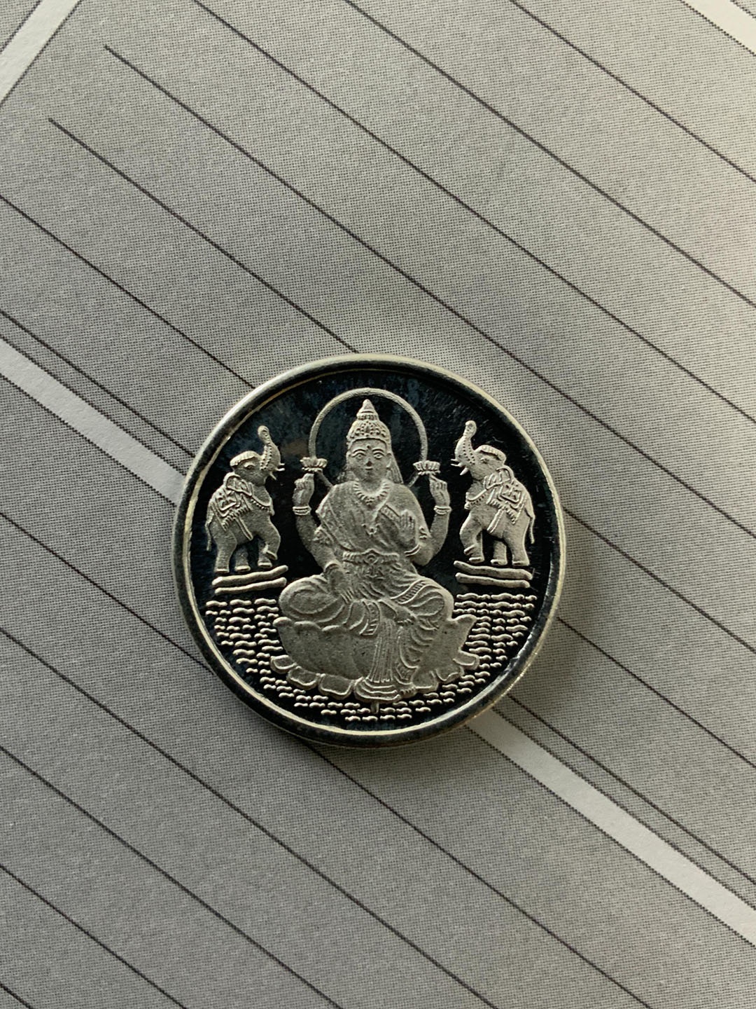 

ABDESIGNS 999 Pure Sterling Silver Shree Lakshmi Coin-5 gm