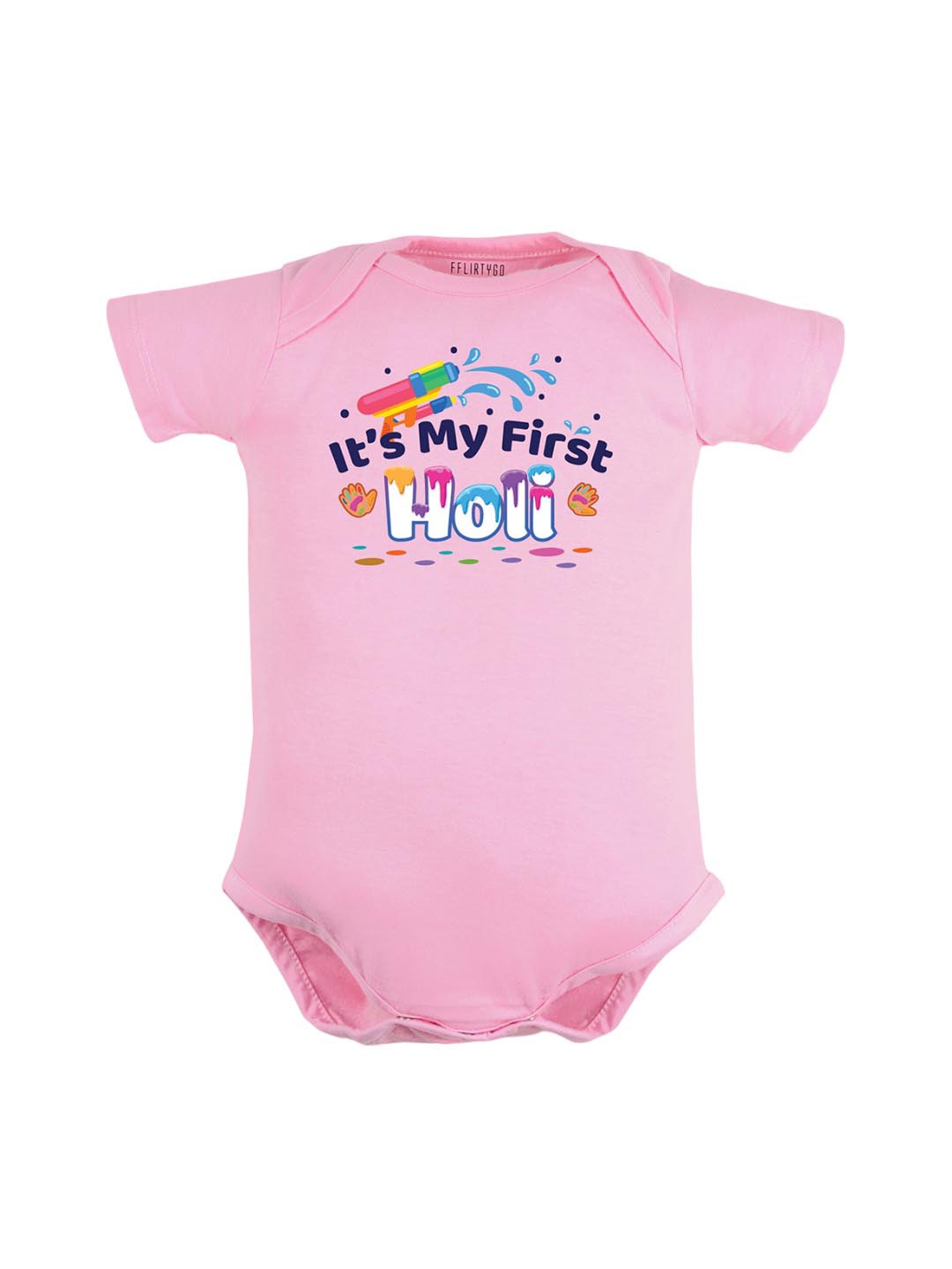 

FFLIRTYGO Infant Kids Typography Printed Pure Cotton Bodysuit, Pink