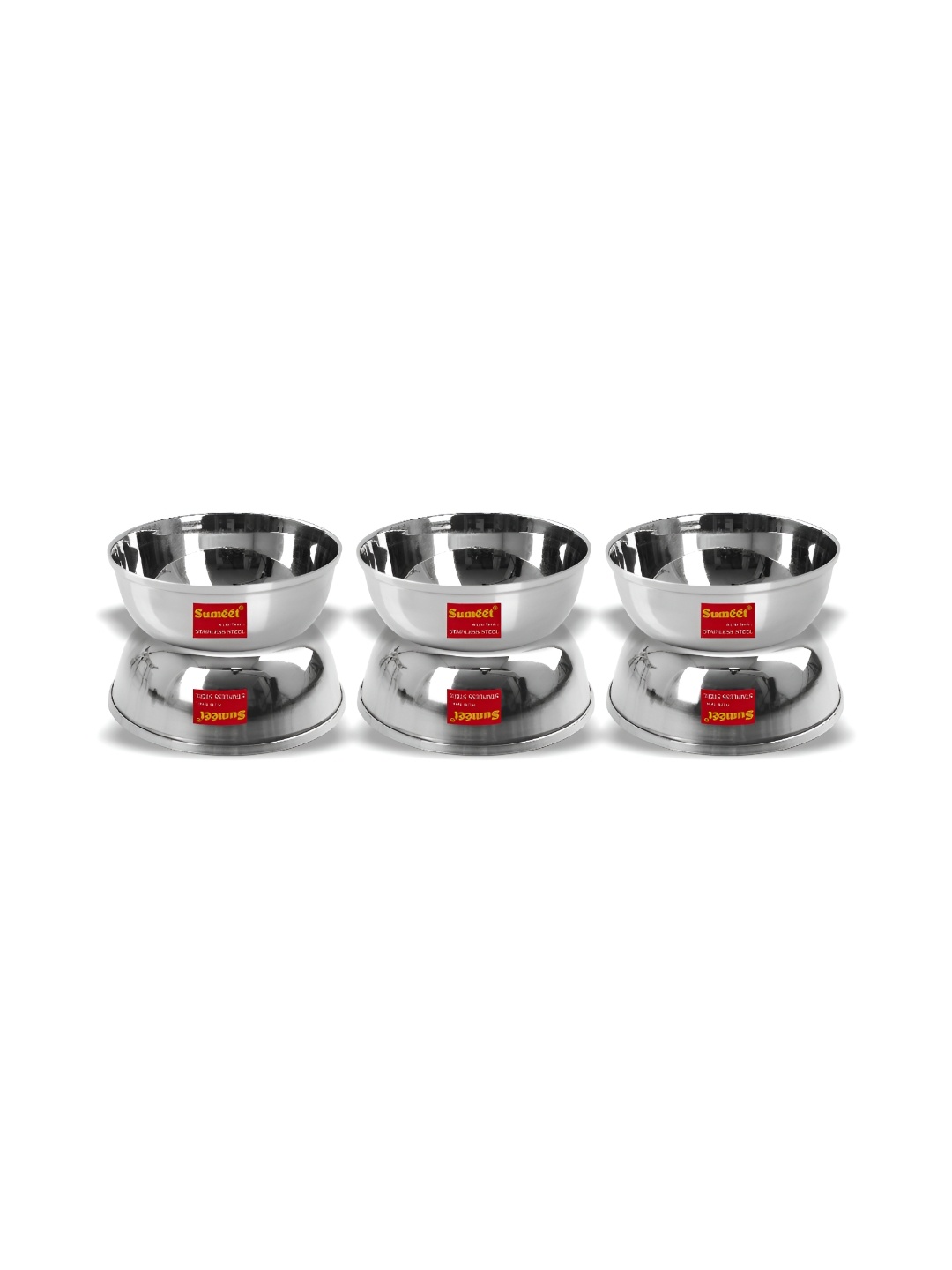 

Sumeet Steel-Toned 6 Pieces Stainless Steel Easy to Clean Dip Bowls 350 ml Each