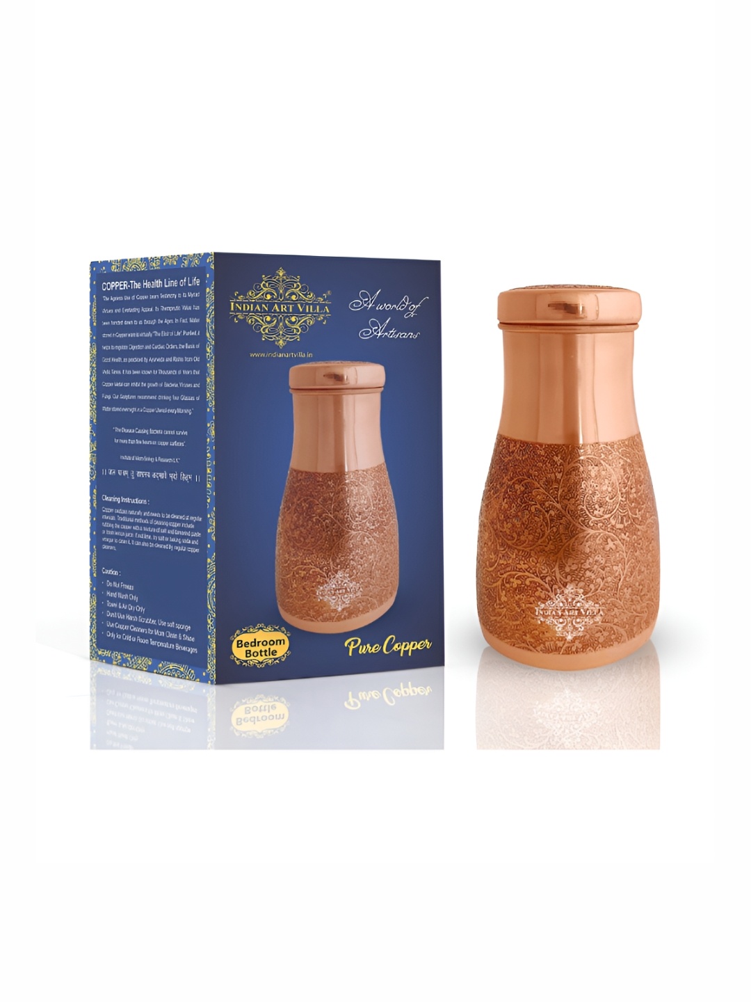 

INDIAN ART VILLA Copper Water Bottle 1 L