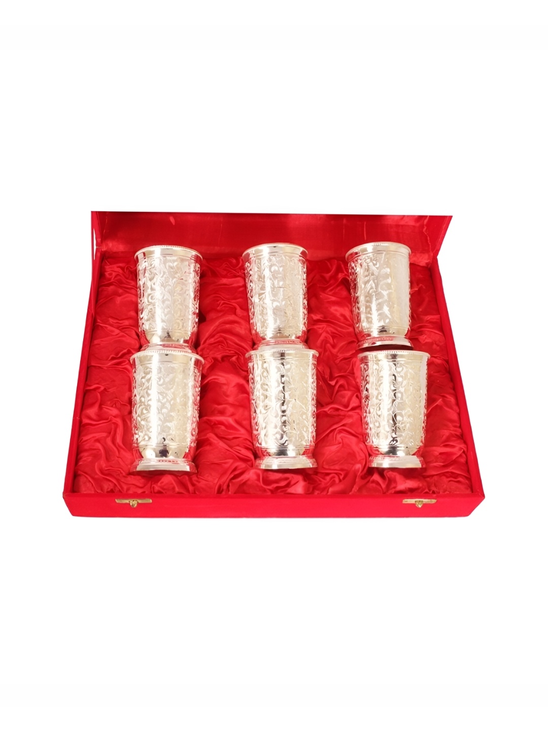 

INDIAN ART VILLA SilverToned Metal Water or Juice Glass 1.2 L each, Silver