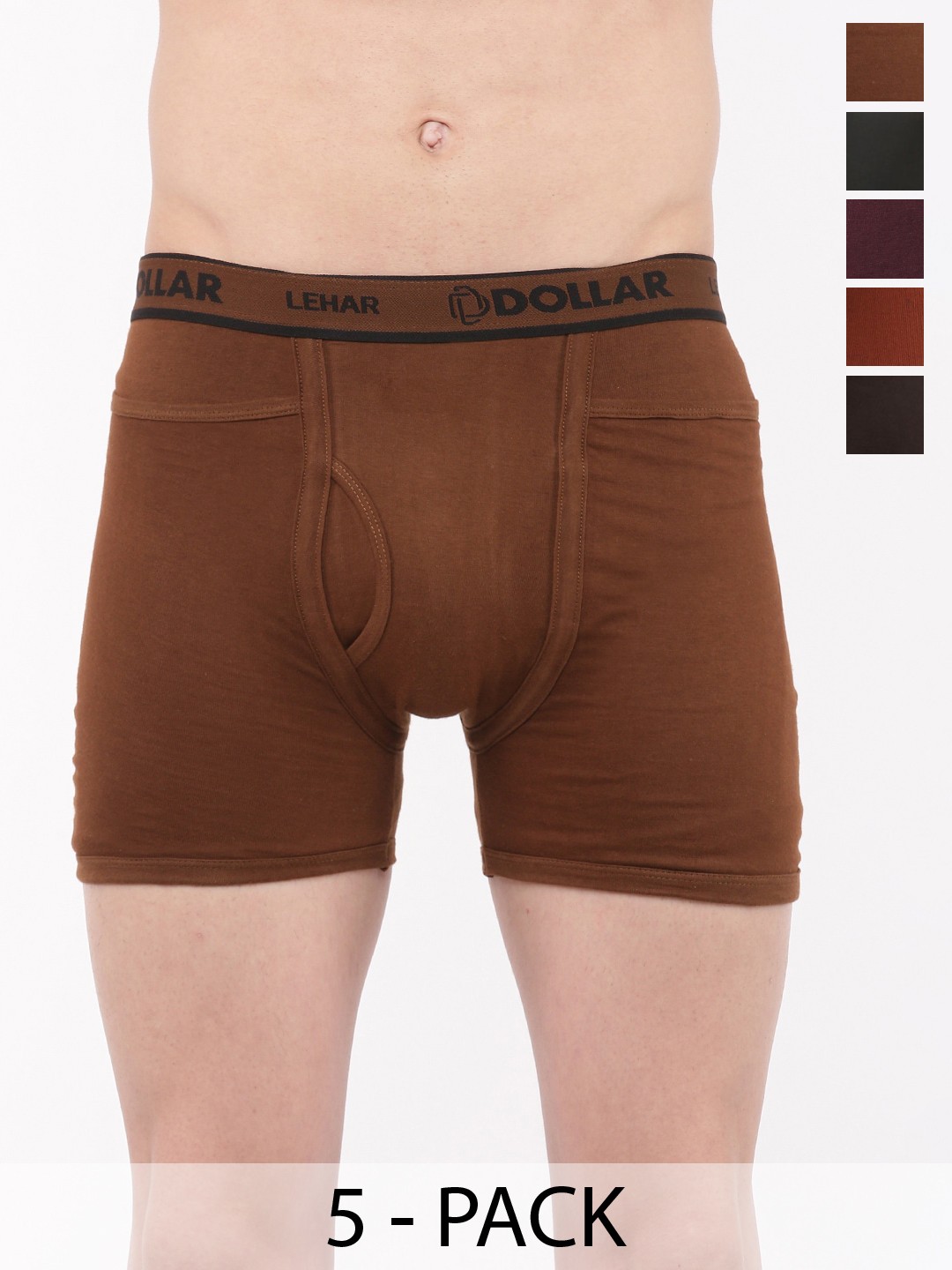 

Dollar Pack Of 5 Mid-Rise Assorted Pure Cotton Trunks MLHTR-04-PO5-ASST1, Black