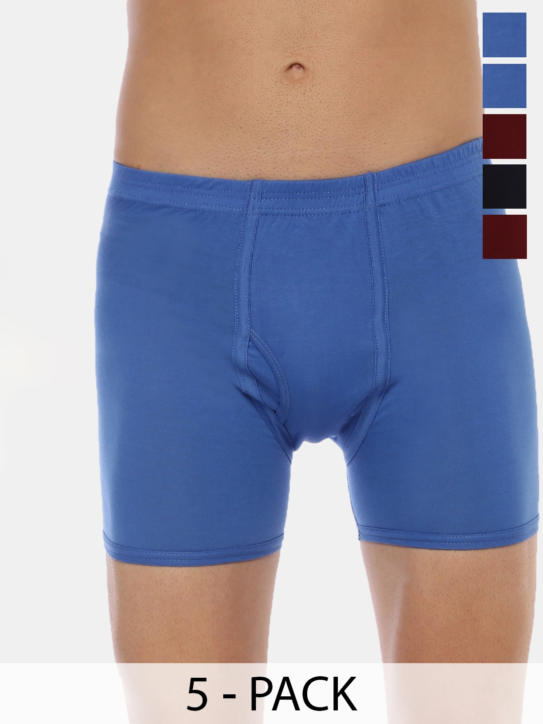 

Dollar Pack Of 5 Mid-Rise Assorted Pure Cotton Trunks MLHTR-05-PO5-ASST1