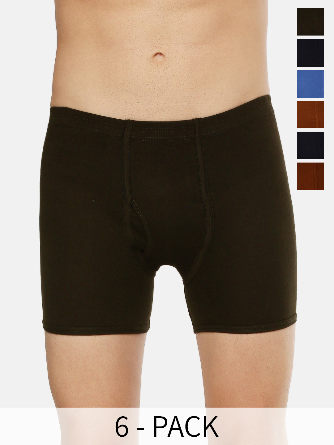 

Dollar Pack Of 6 Mid-Rise Assorted Pure Cotton Trunks MLHTR-05-PO6-ASST5