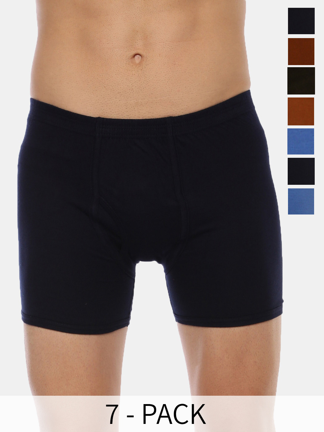 

Dollar Pack Of 7 Mid-Rise Assorted Pure Cotton Trunks MLHTR-05-PO7-ASST3