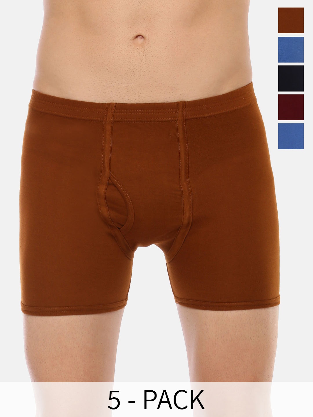 

Dollar Pack Of 5 Mid-Rise Assorted Pure Cotton Trunks MLHTR-05-PO5-ASST5