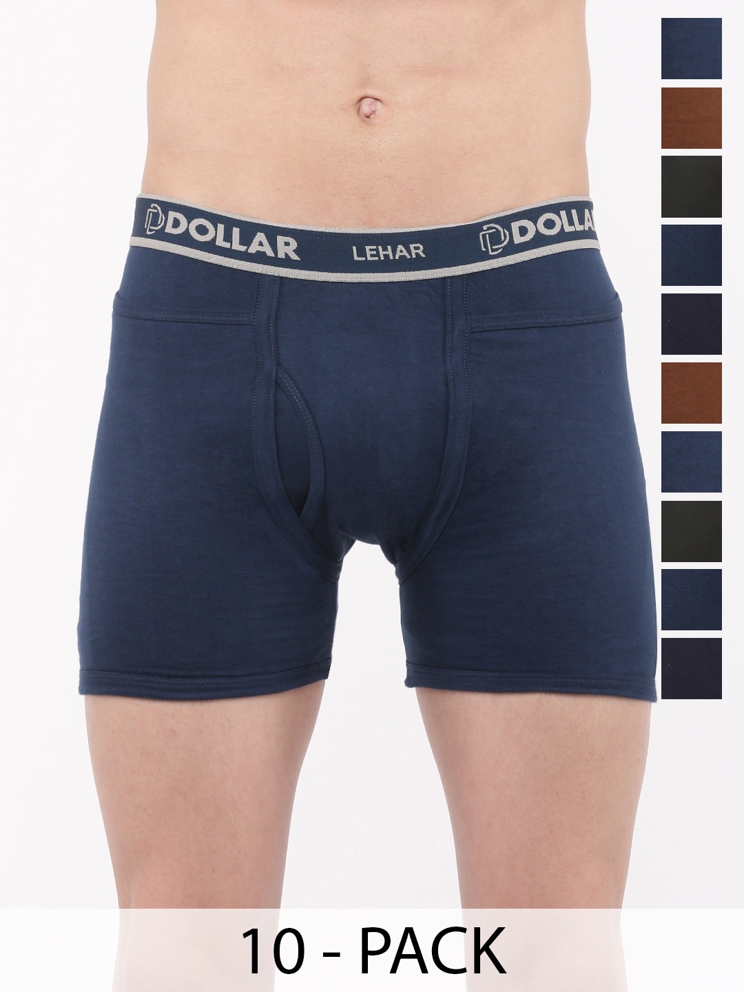

Dollar Pack Of 10 Mid-Rise Assorted Pure Cotton Trunks MLHTR-04-PO10-ASST