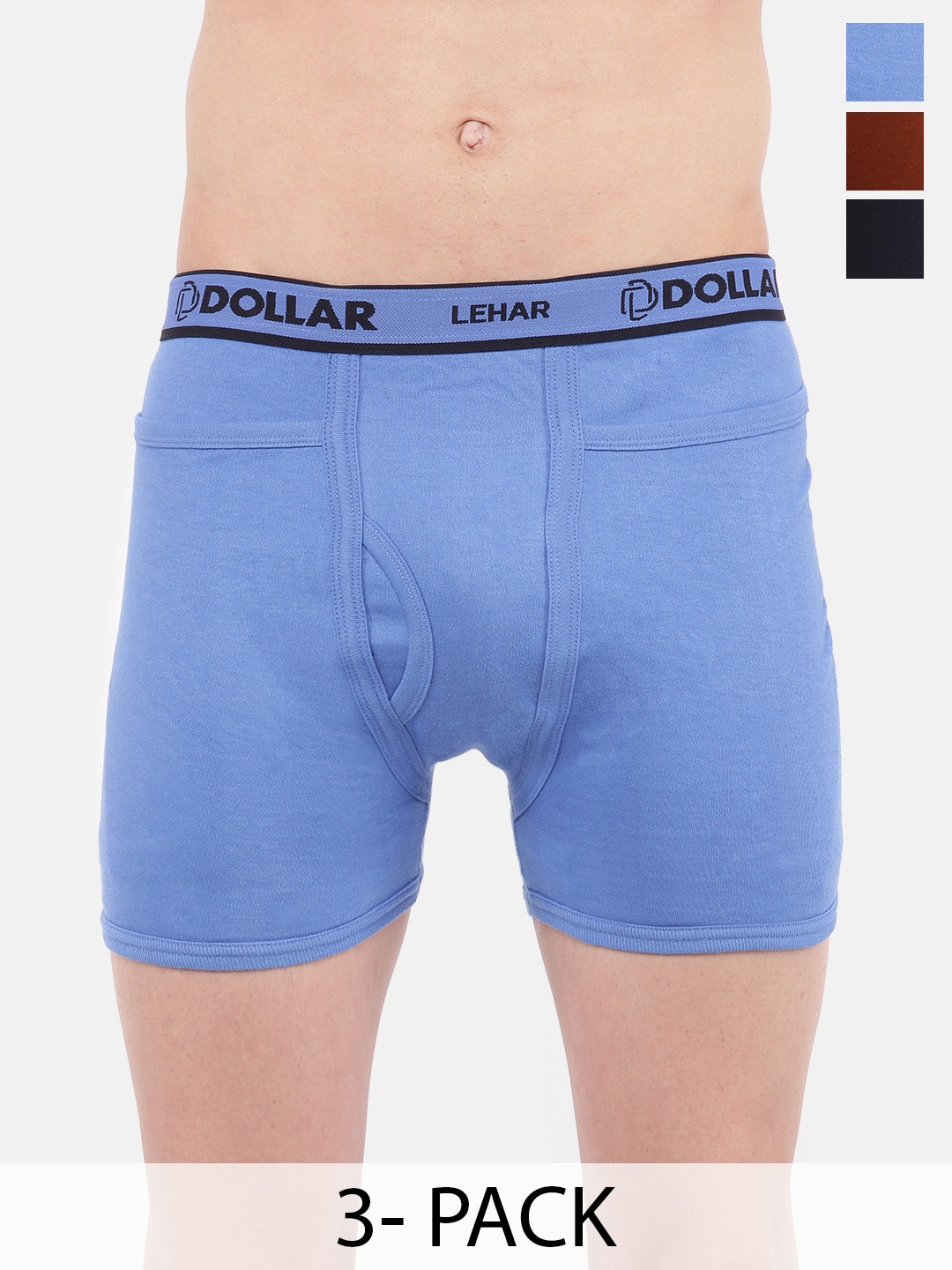 Dollar Pack Of 3 Mid-Rise Assorted Pure Cotton Trunks MLHTR-03-PO3-ASST1