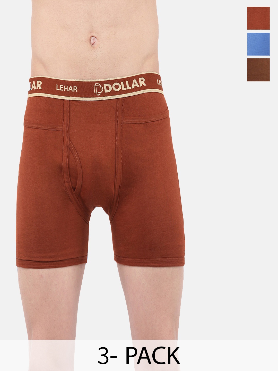 

Dollar Pack Of 3 Assorted Mid-Rise Pure Cotton Trunks MLHTR-04-PO3-ASST5