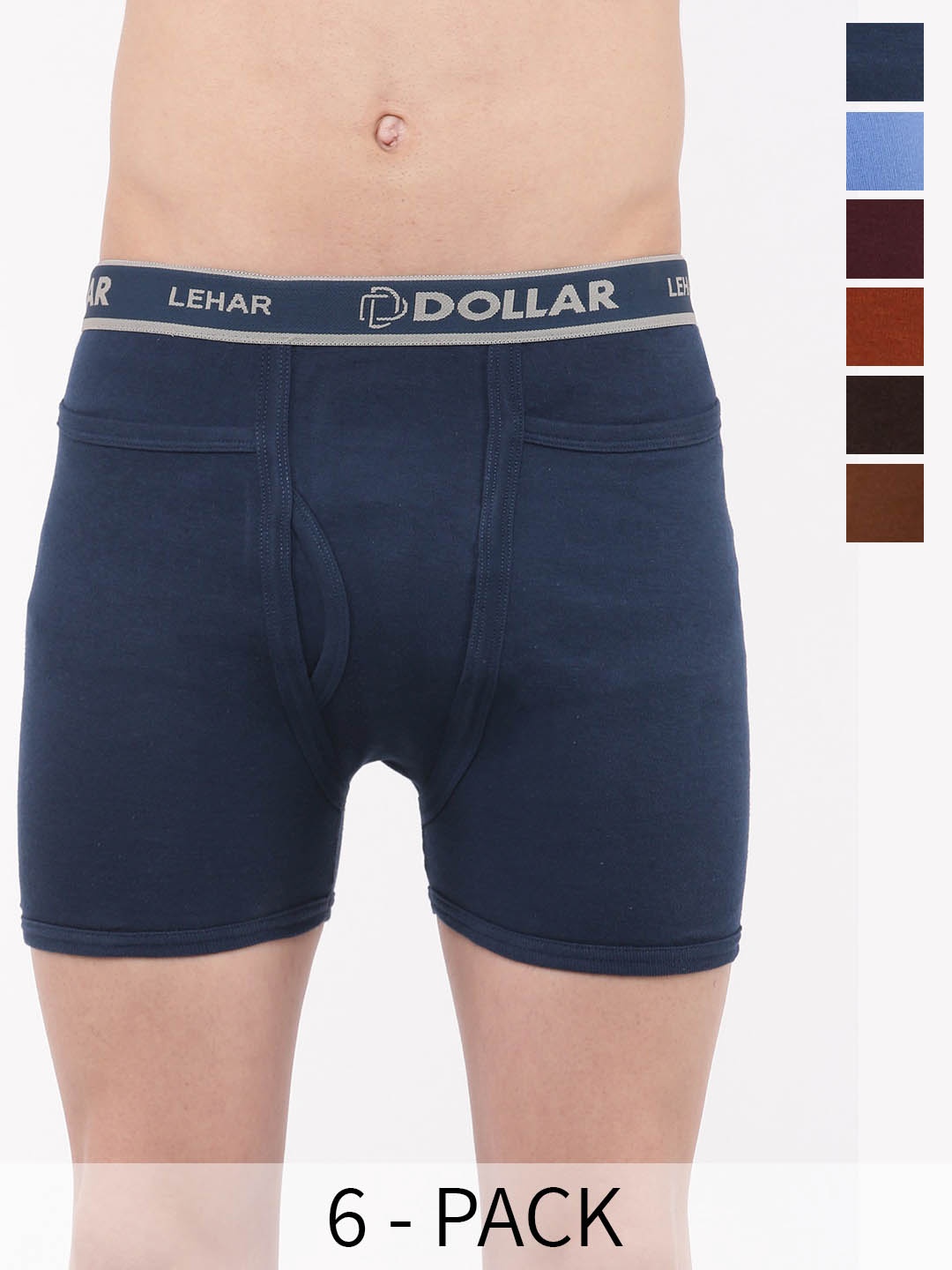

Dollar Pack Of 6 Mid-Rise Assorted Pure Cotton Trunks MLHTR-03-PO6-ASST3