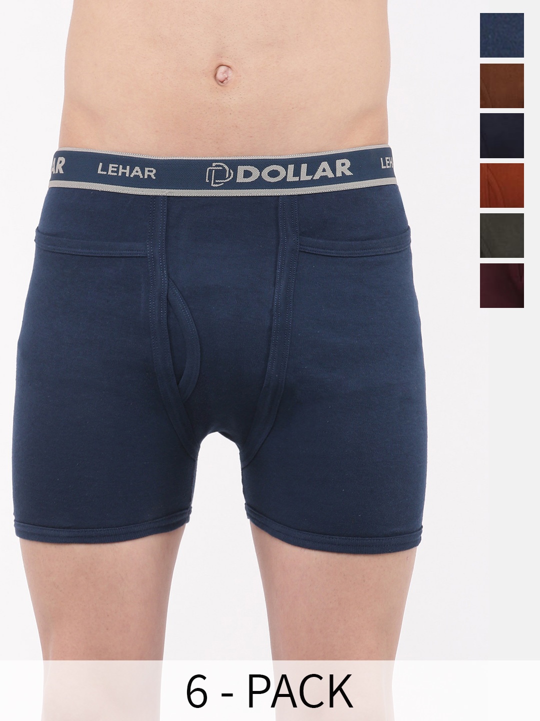 

Dollar Pack Of 6 Mid-Rise Assorted Pure Cotton Trunks MLHTR-03-PO6-ASST4